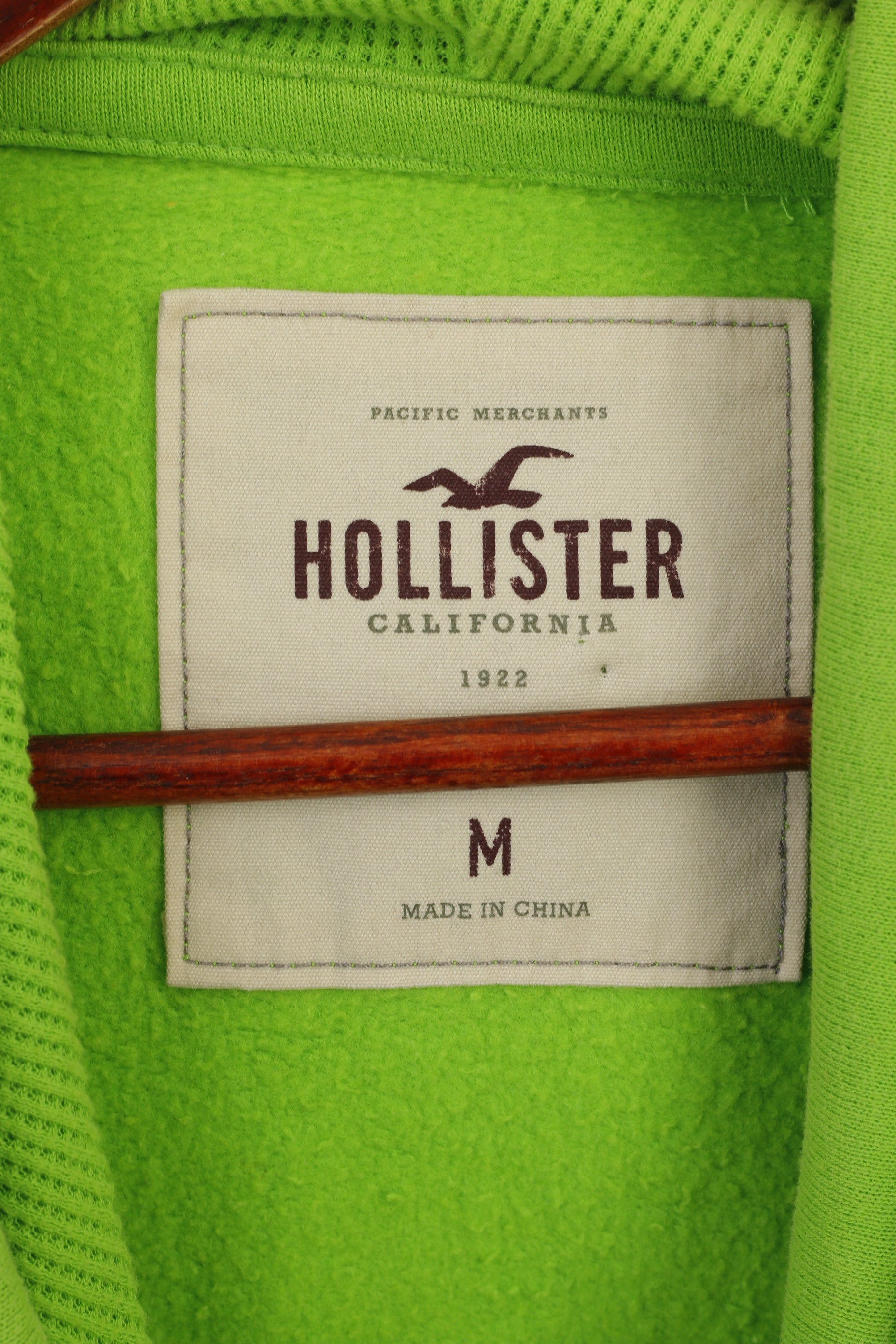 Felpa Hollister California Donna M (S) Felpa con cappuccio verde neon Top in cotone