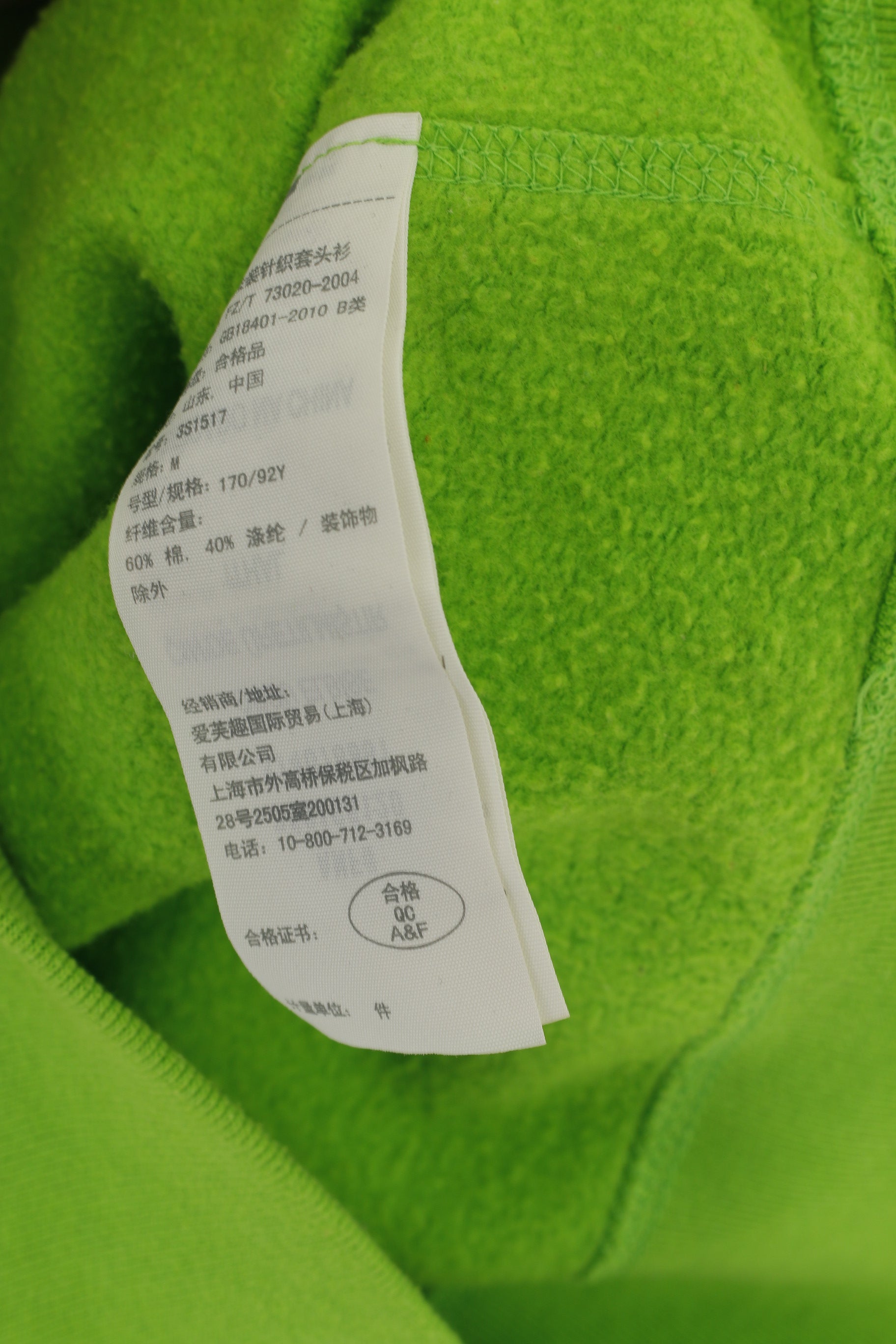 Felpa Hollister California Donna M (S) Felpa con cappuccio verde neon Top in cotone