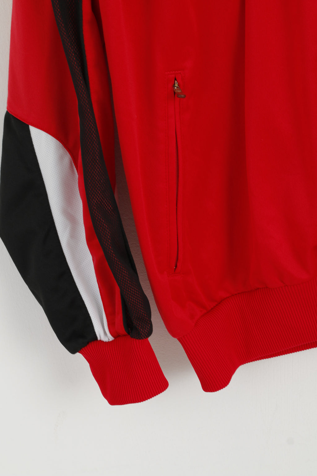 Jako Men XL 54 Sweatshirt Red SHiny Oldschool Full Zipper Activewear Track Top