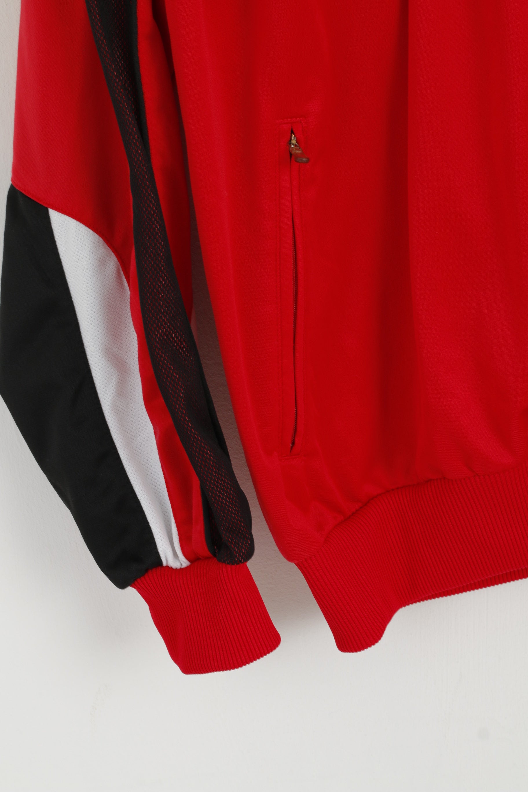 Jako Men XL 54 Sweatshirt Red SHiny Oldschool Full Zipper Activewear Track Top