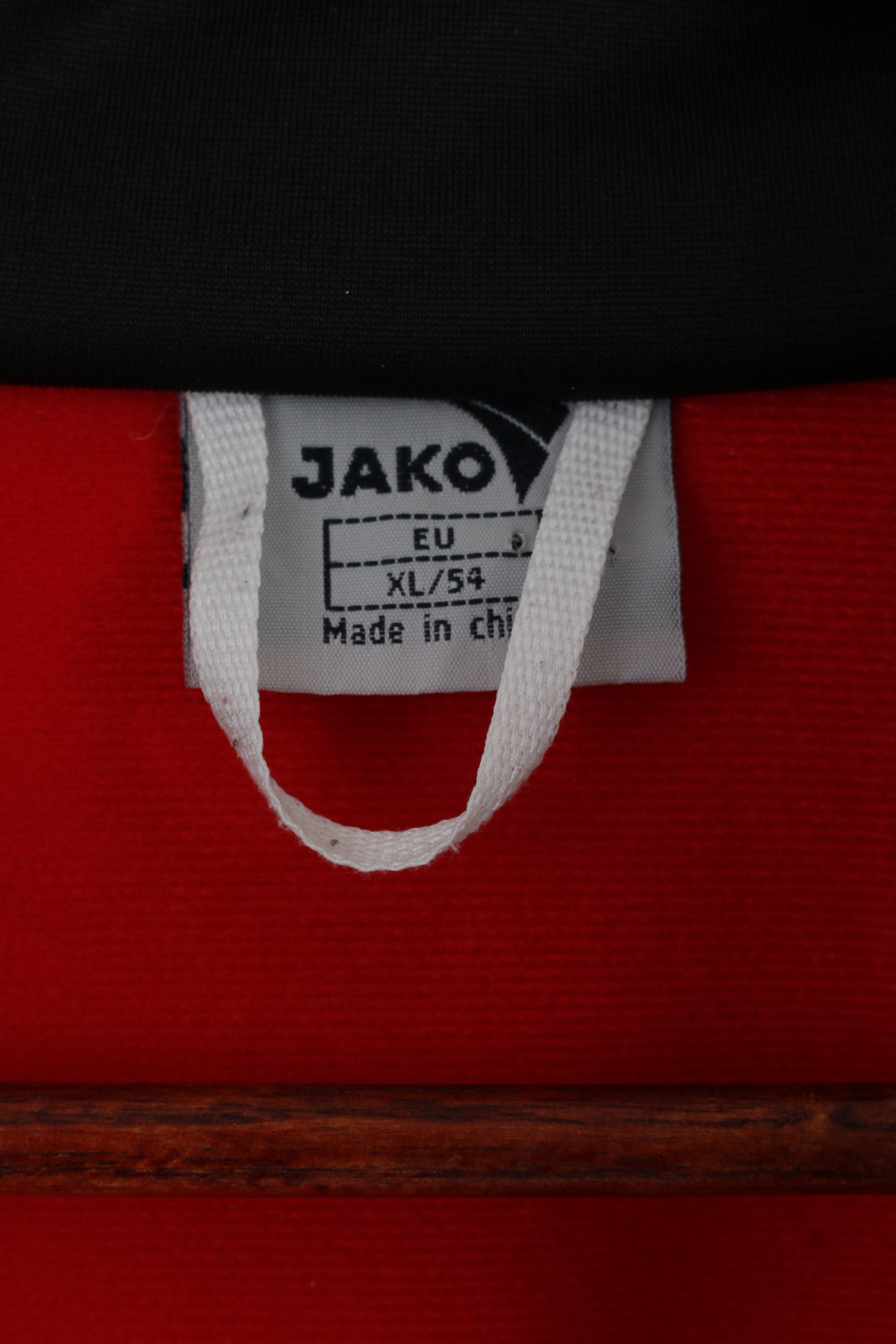 Jako Men XL 54 Sweatshirt Red SHiny Oldschool Full Zipper Activewear Track Top