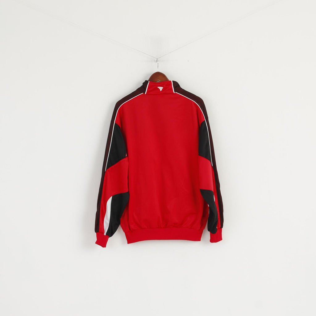 Jako Men XL 54 Sweatshirt Red SHiny Oldschool Full Zipper Activewear Track Top