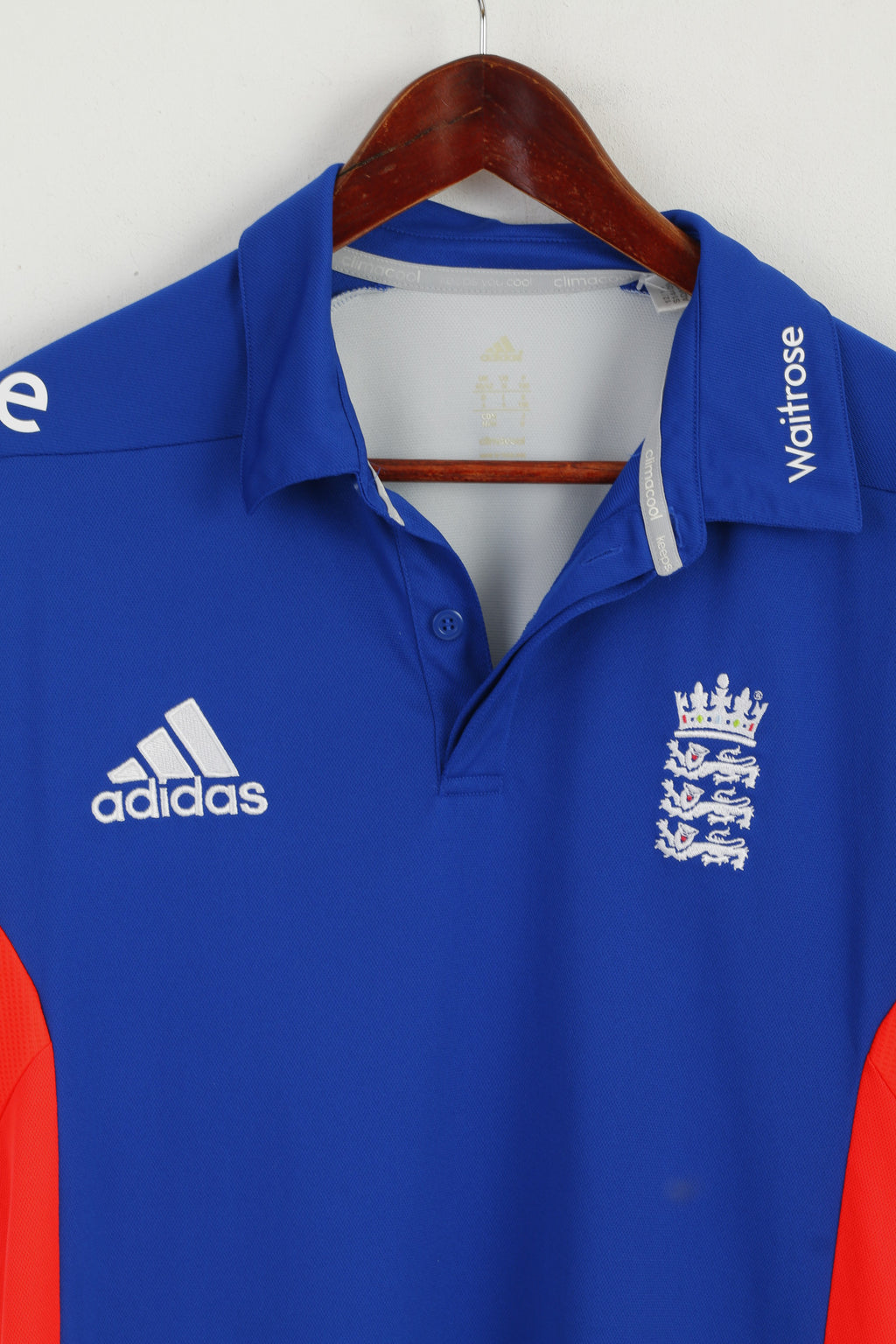 Adidas Men M Polo Shirt Blue National England team Climacool Active Top