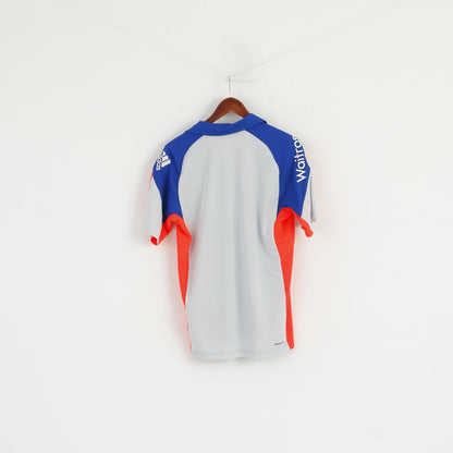 Polo Adidas da uomo M blu, squadra nazionale inglese, Climacool Active Top