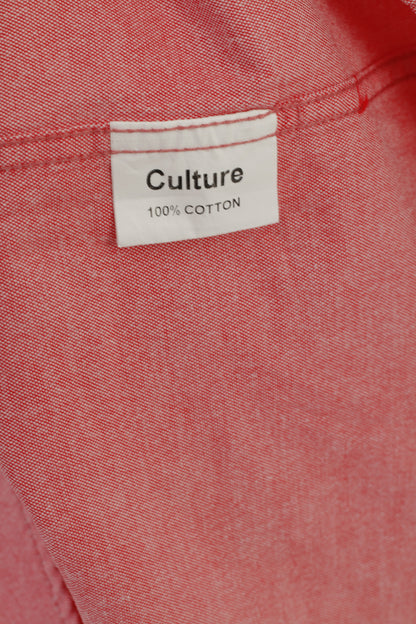 Culture der Trend Camicia casual da uomo 3XL Polo manica lunga in cotone rosa