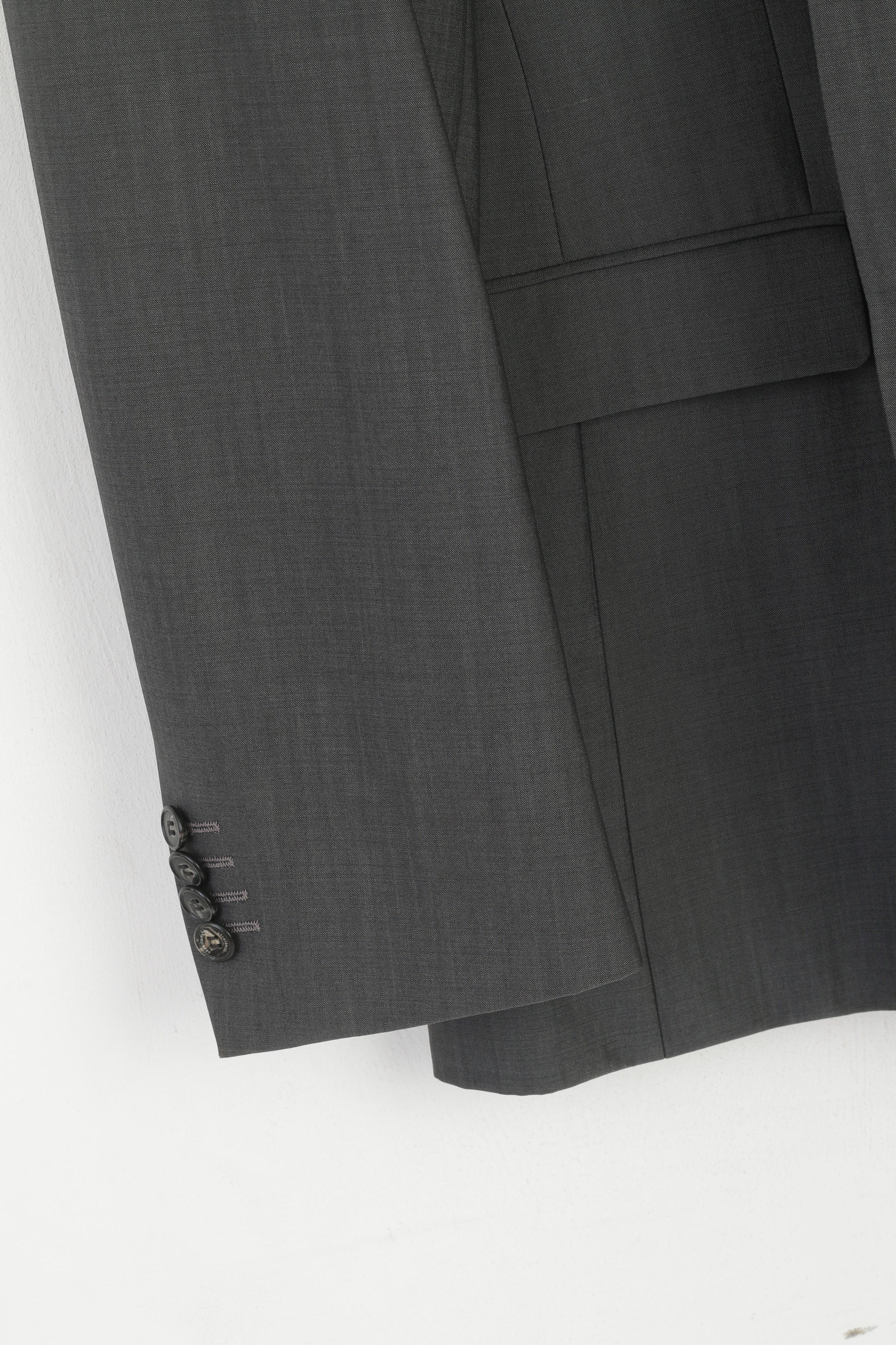 Strellson Men 98 40 Blazer Grey Wool Premium Line Single Breasted Jacket