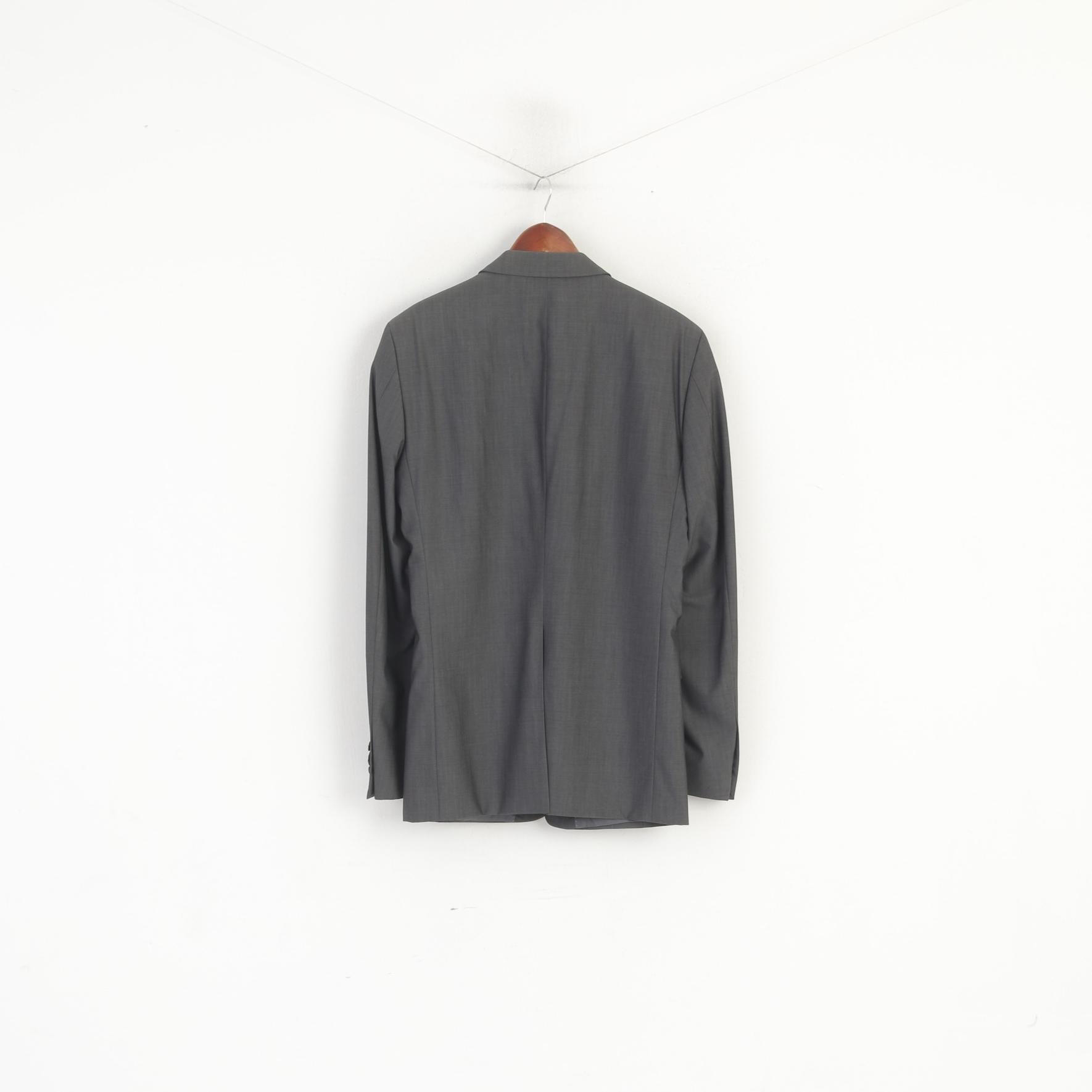 Strellson Men 98 40 Blazer Grey Wool Premium Line Single Breasted Jacket