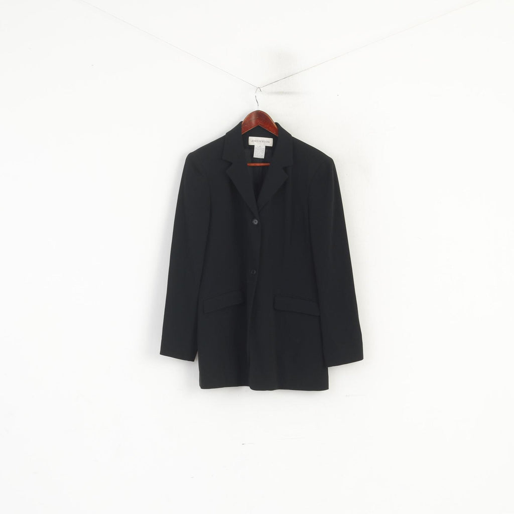 Giacca lunga monopetto in triacetato nero lucido da donna 10 M di Jones New York