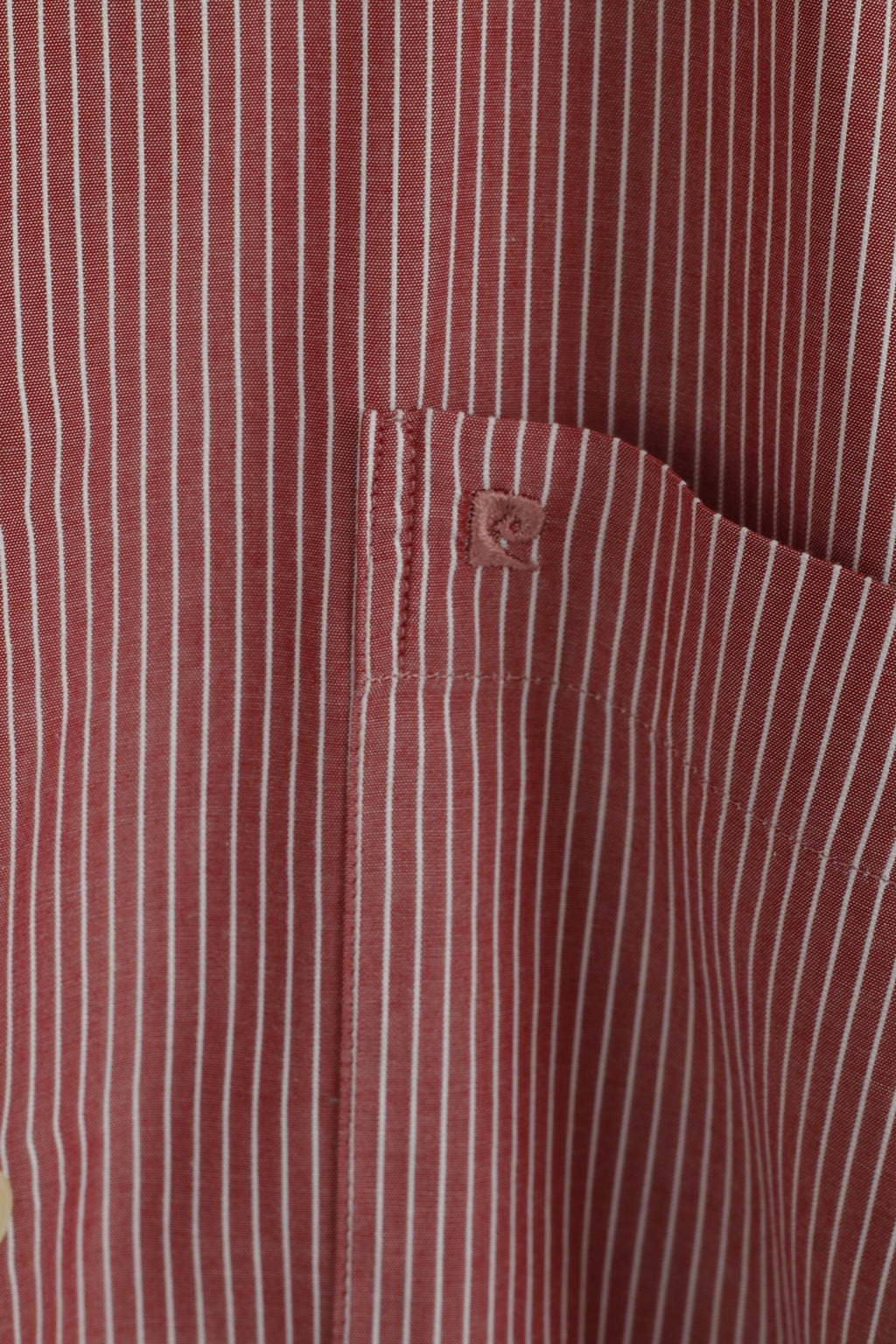 Pierre Cardin Hommes 42 L Chemise Décontractée Marron Coton Rayé Haut À Manches Longues