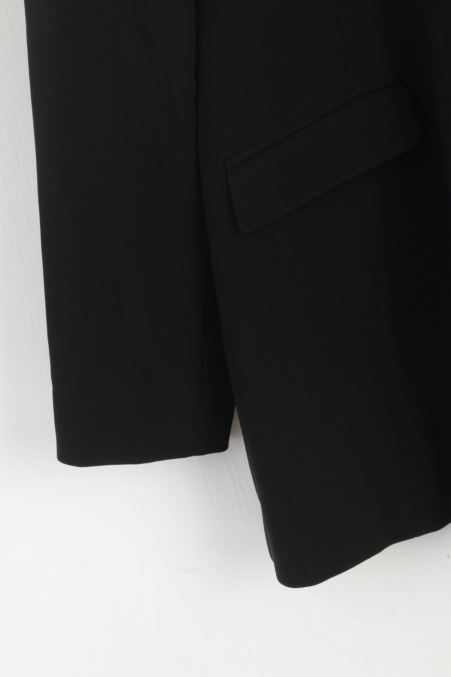 Jones New York Women 10 M Blazer Black Shiny  Triacetate Single Breasted Long Jacket