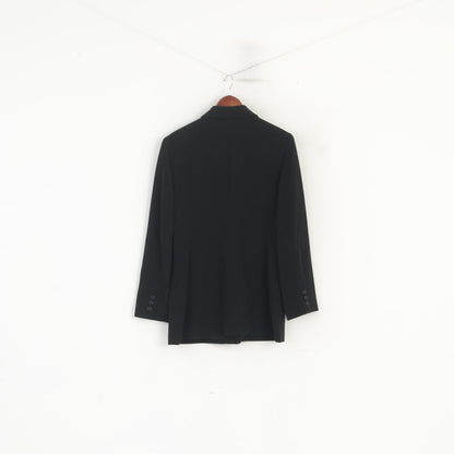 Jones New York Women 10 M Blazer Black Shiny  Triacetate Single Breasted Long Jacket