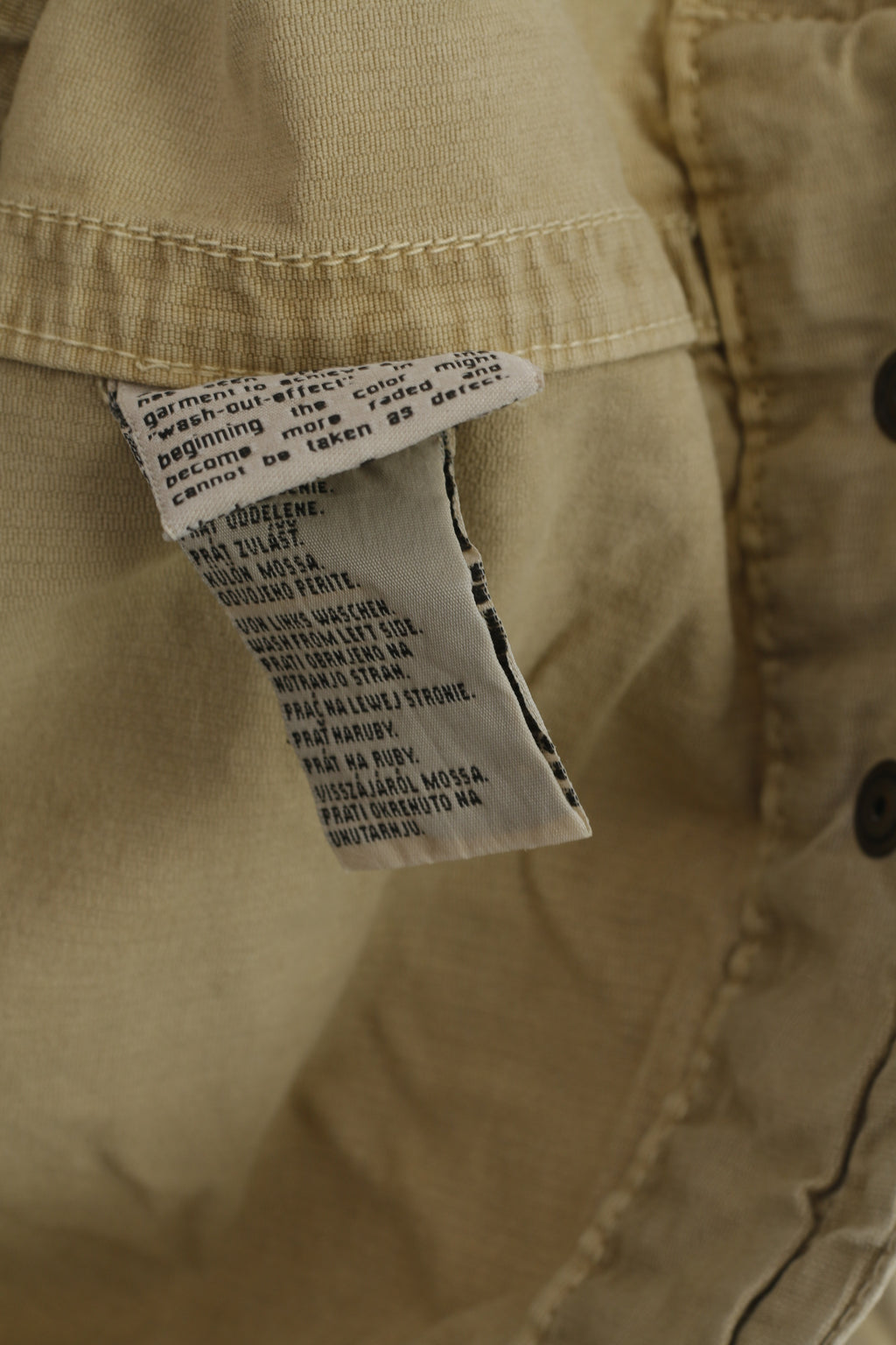 Camp David Men M Jacket Beige Cotton Denim Vintage Full Zipper Classic Top