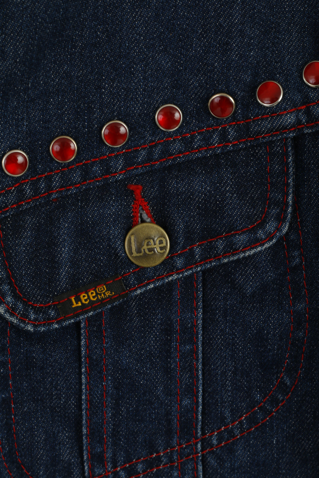 Lee Premium qualité femmes L (M) veste en jean bleu marine jean Slim coton haut détaillé
