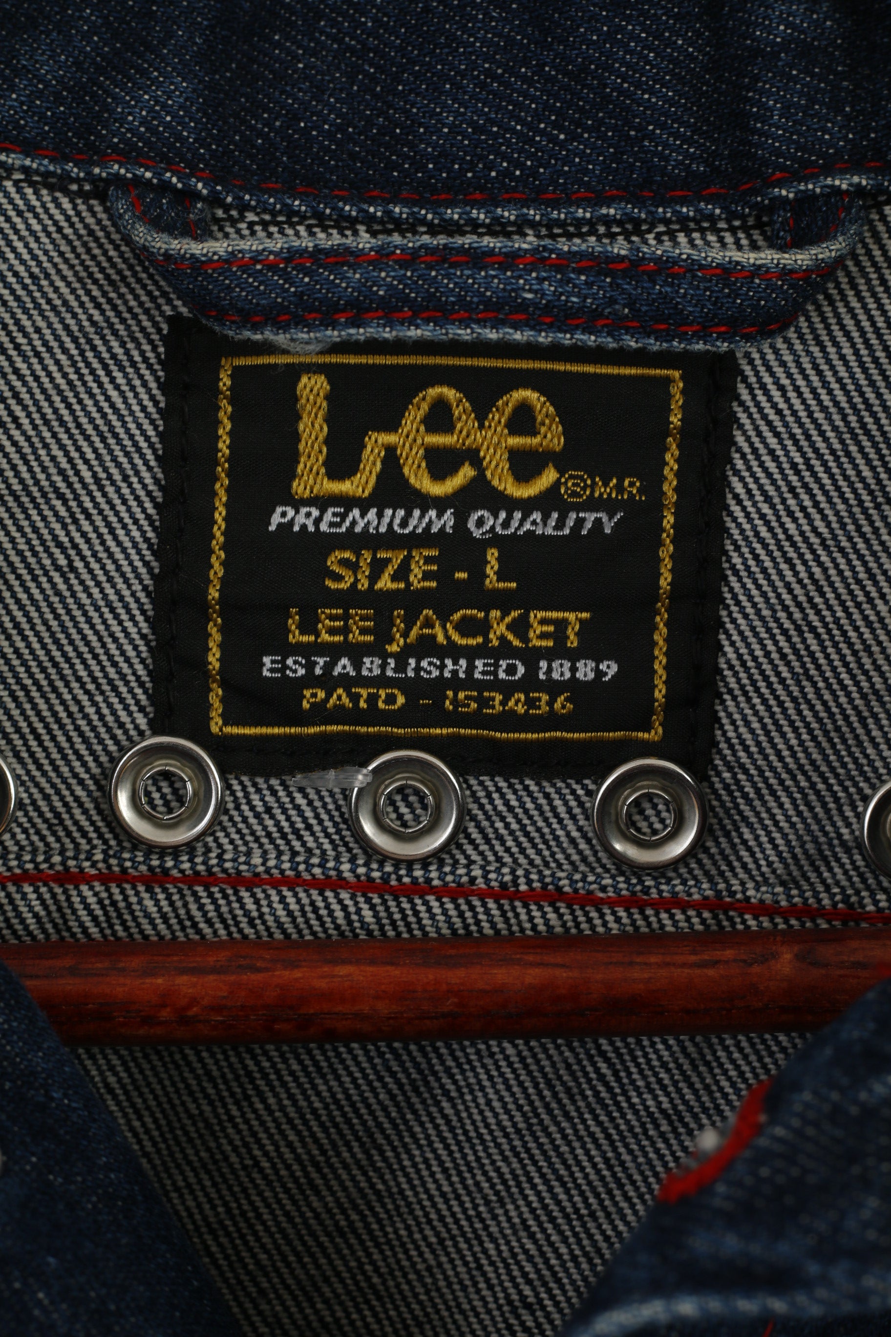 Lee Premium qualité femmes L (M) veste en jean bleu marine jean Slim coton haut détaillé