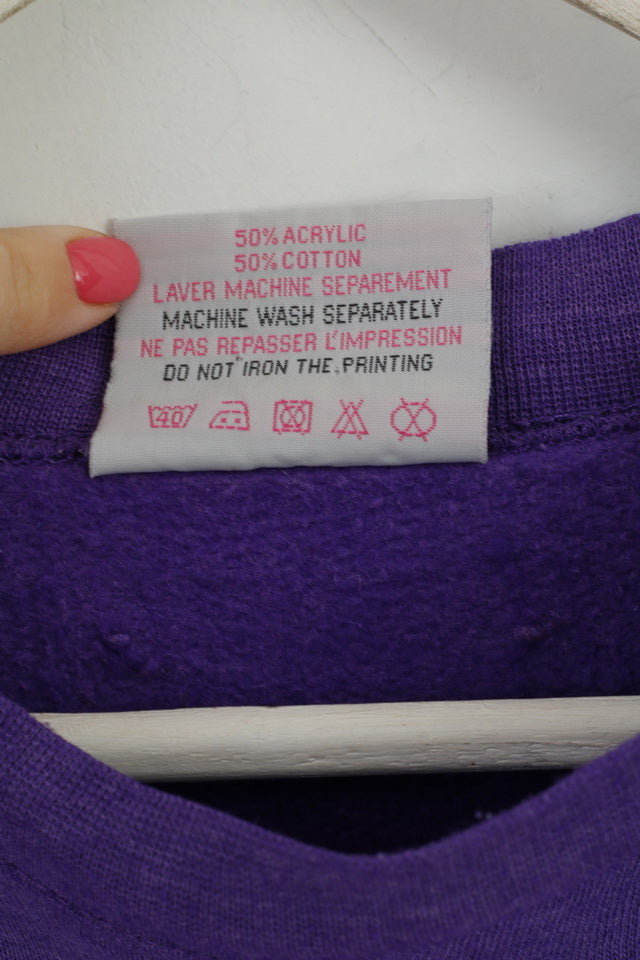 Sweet Line Gang Of Geneva Felpa da donna M Viola Grafica vintage Davos Svizzera Top