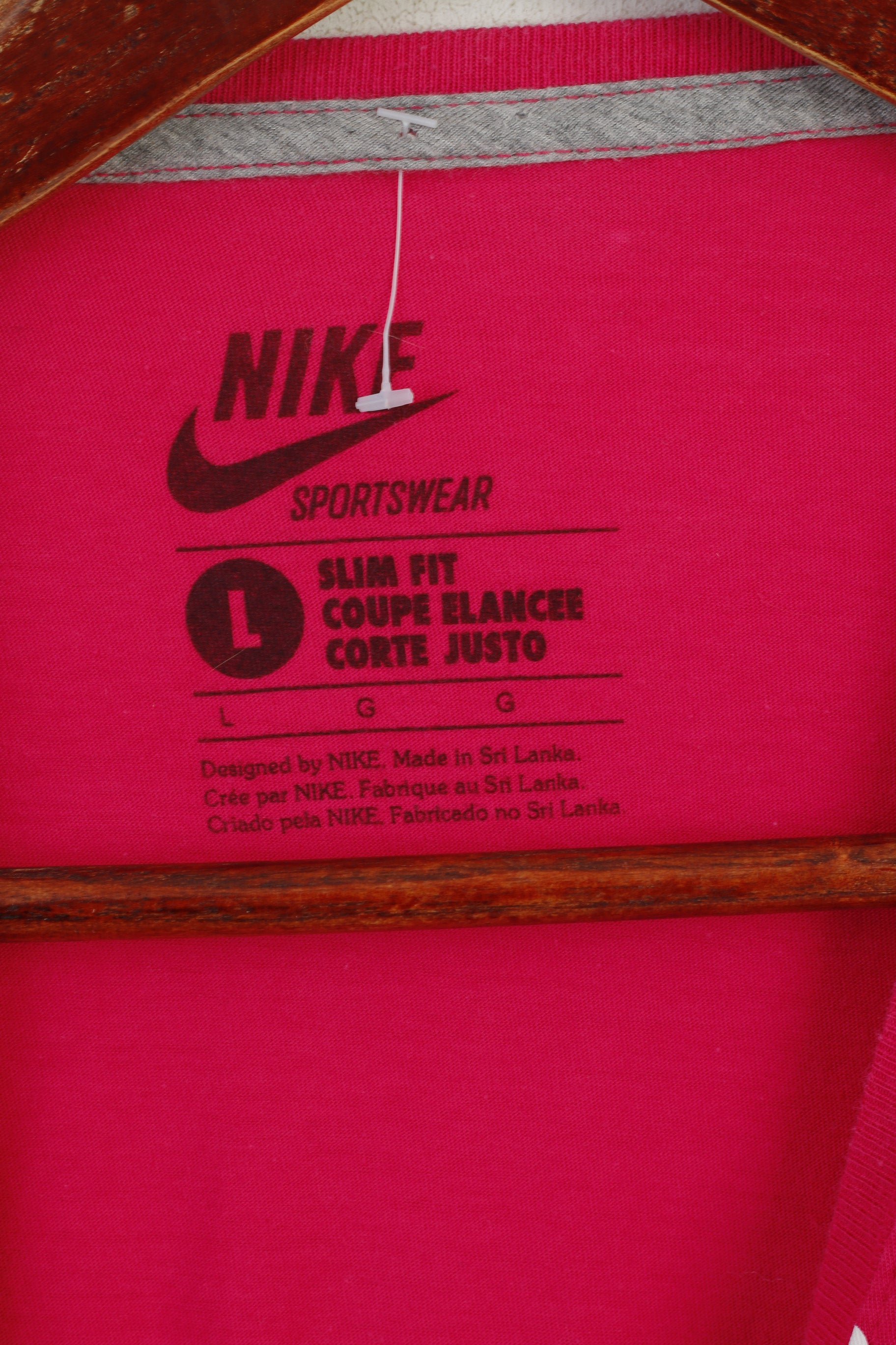 Nike Femme L Chemise Rose Coton Go Swoosh Graphique Sportswear Haut