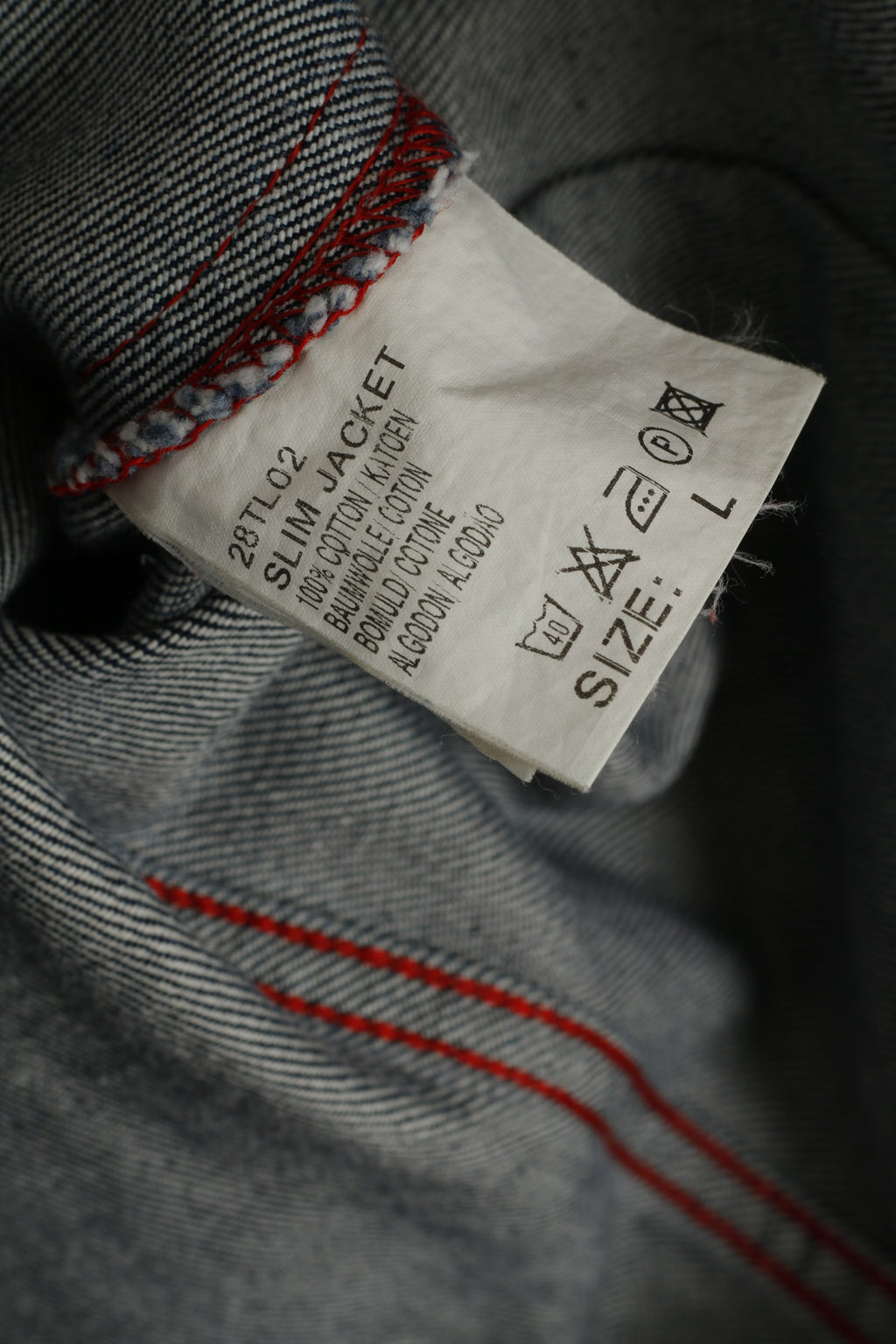 Lee Premium qualité femmes L (M) veste en jean bleu marine jean Slim coton haut détaillé