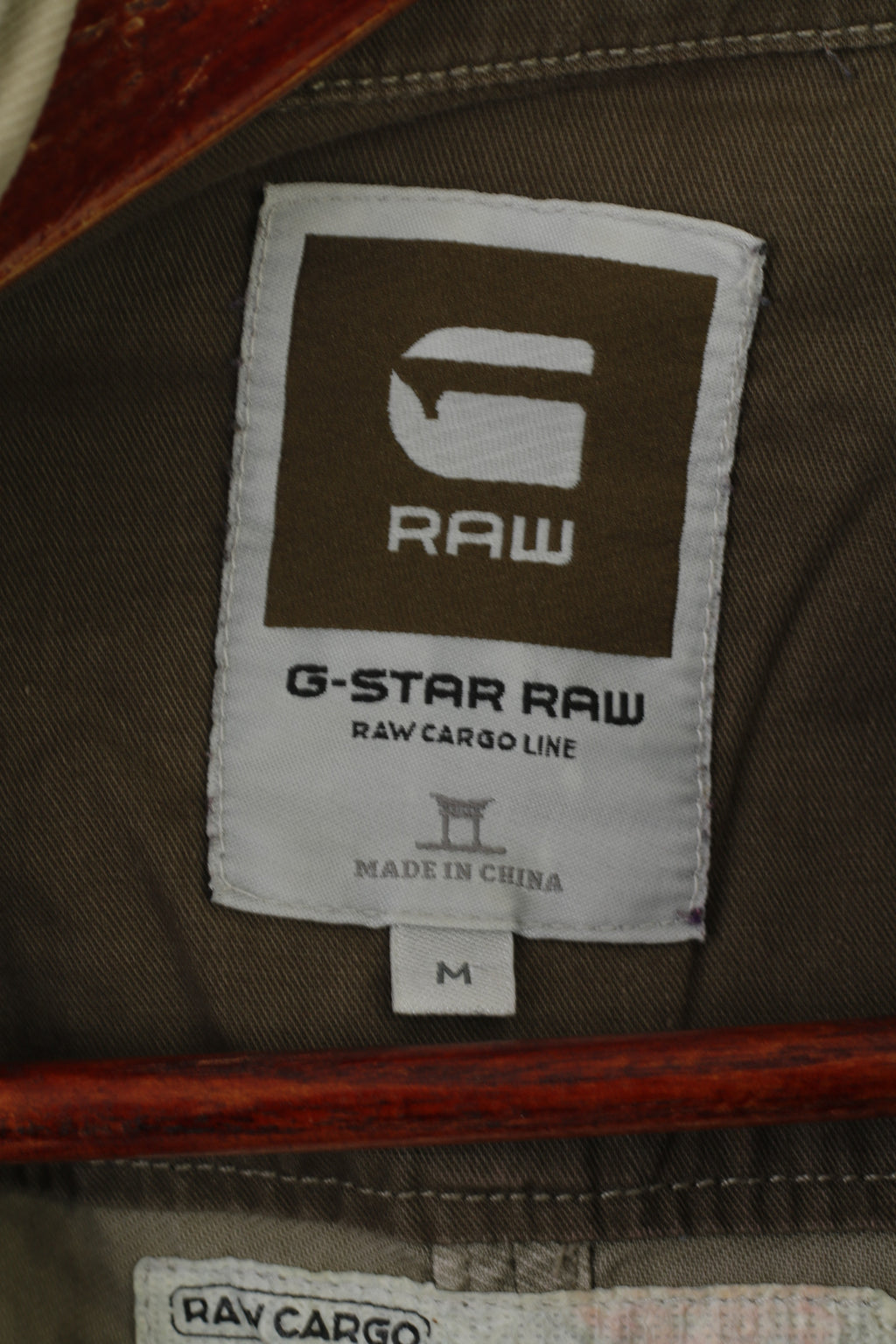 G-Star Raw Men M Casual Shirt Khaki Cotton Military Snap Pockets Cargo Line Top