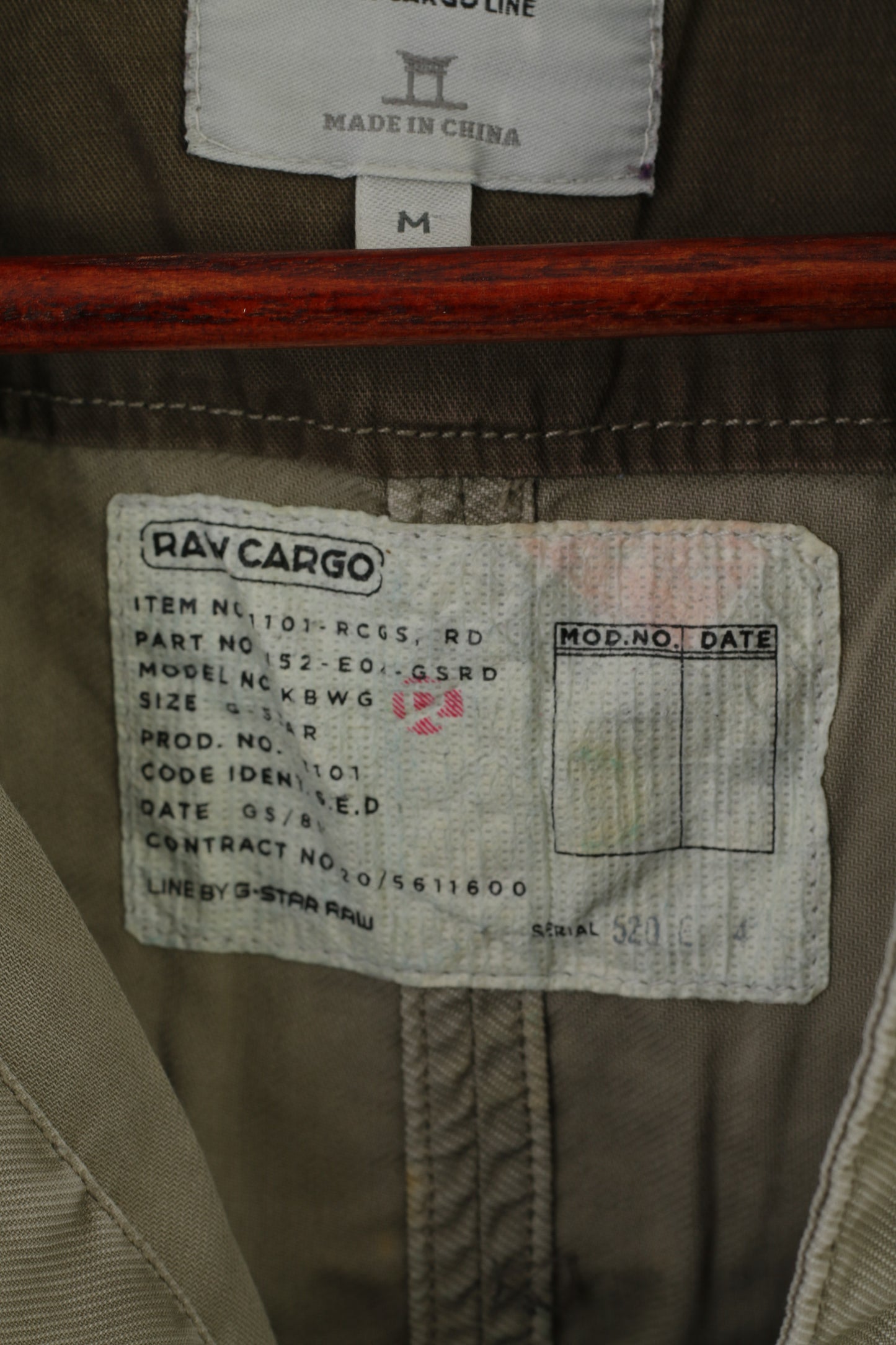 G-Star Raw Men M Casual Shirt Khaki Cotton Military Snap Pockets Cargo Line Top