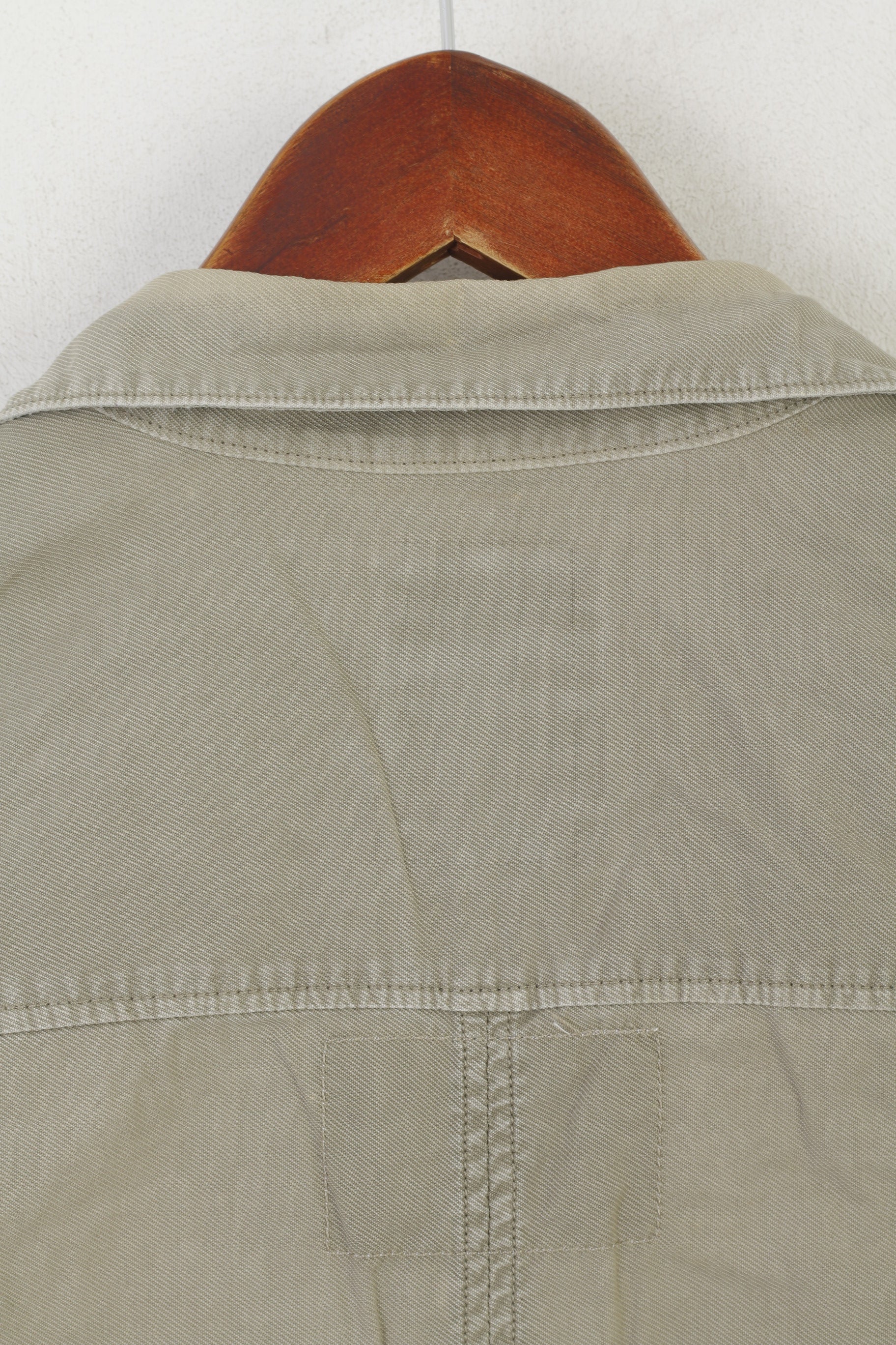 G-Star Raw Men M Casual Shirt Khaki Cotton Military Snap Pockets Cargo Line Top