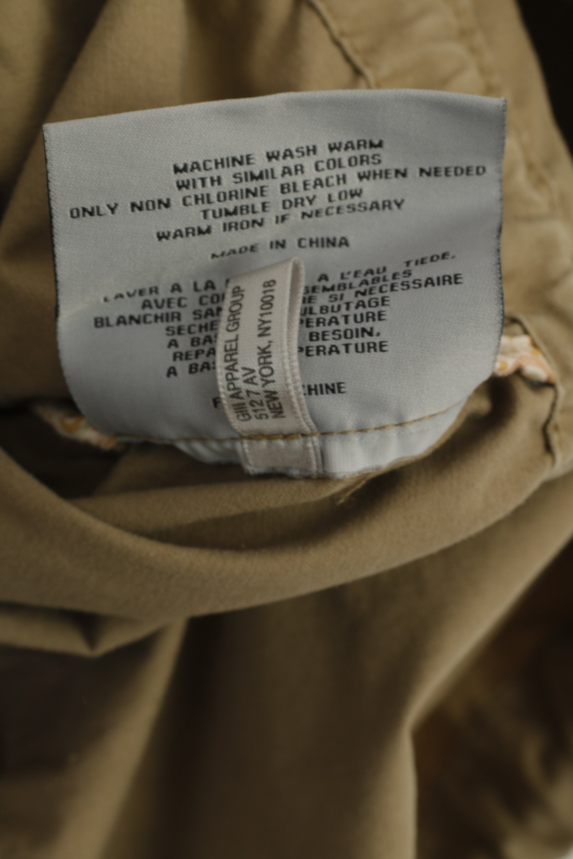 Andrew Marc New York Veste XL pour femme en coton beige léger avec fermeture éclair complète