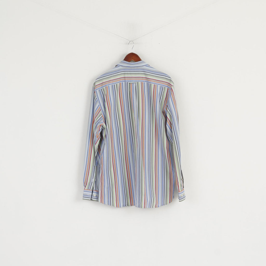 Gant Camicia casual da uomo L. Top vestibilità regolare in popeline Liberty Bell a righe di cotone blu