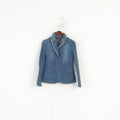 MNG Jeans Femme M (S) Veste Bleu Coton Denim Classique Simple Boutonnage Blazer