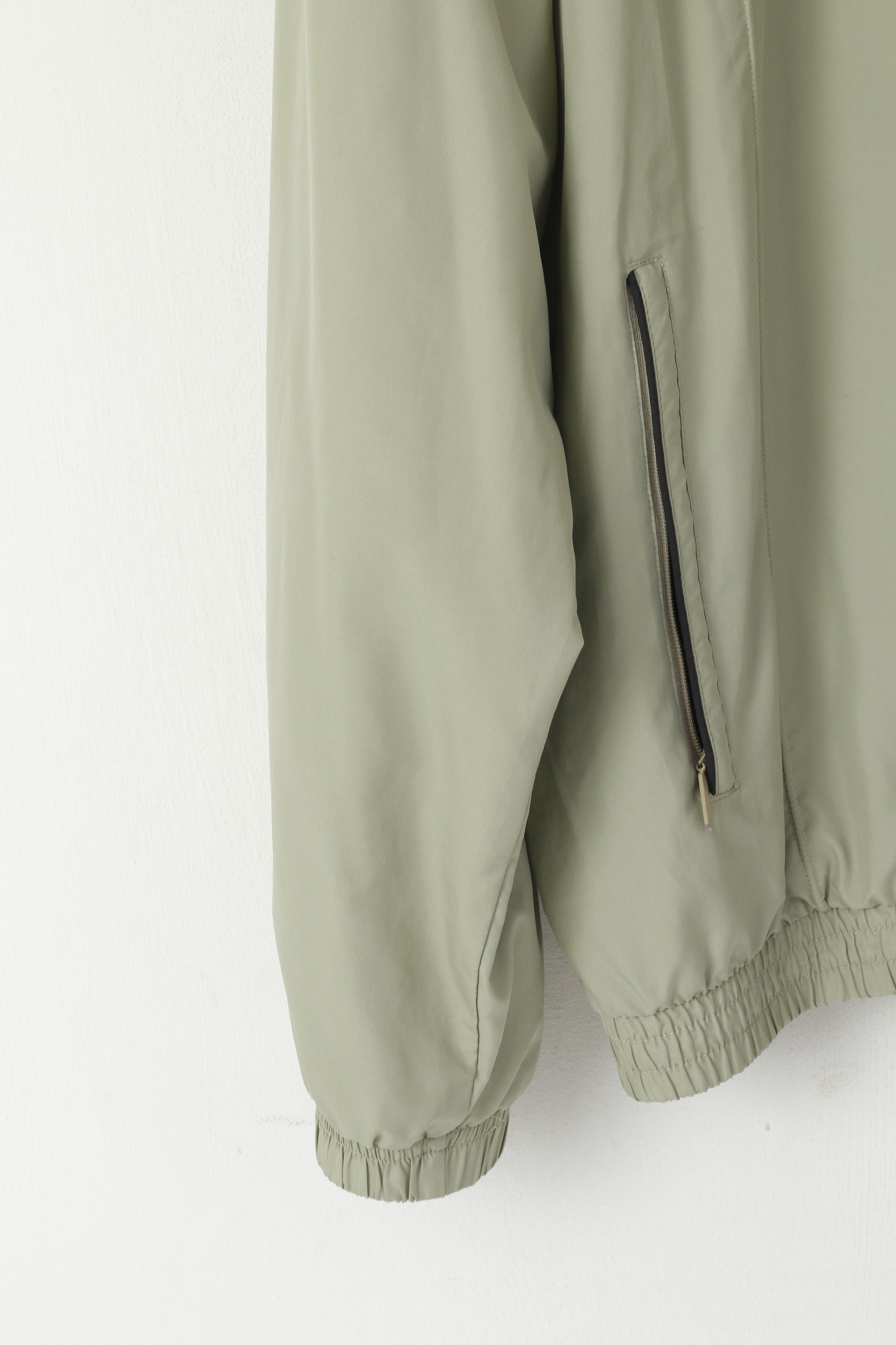 Adidas Hommes L Veste Beige vintage Sportswear Léger Rétro Zip Up Top