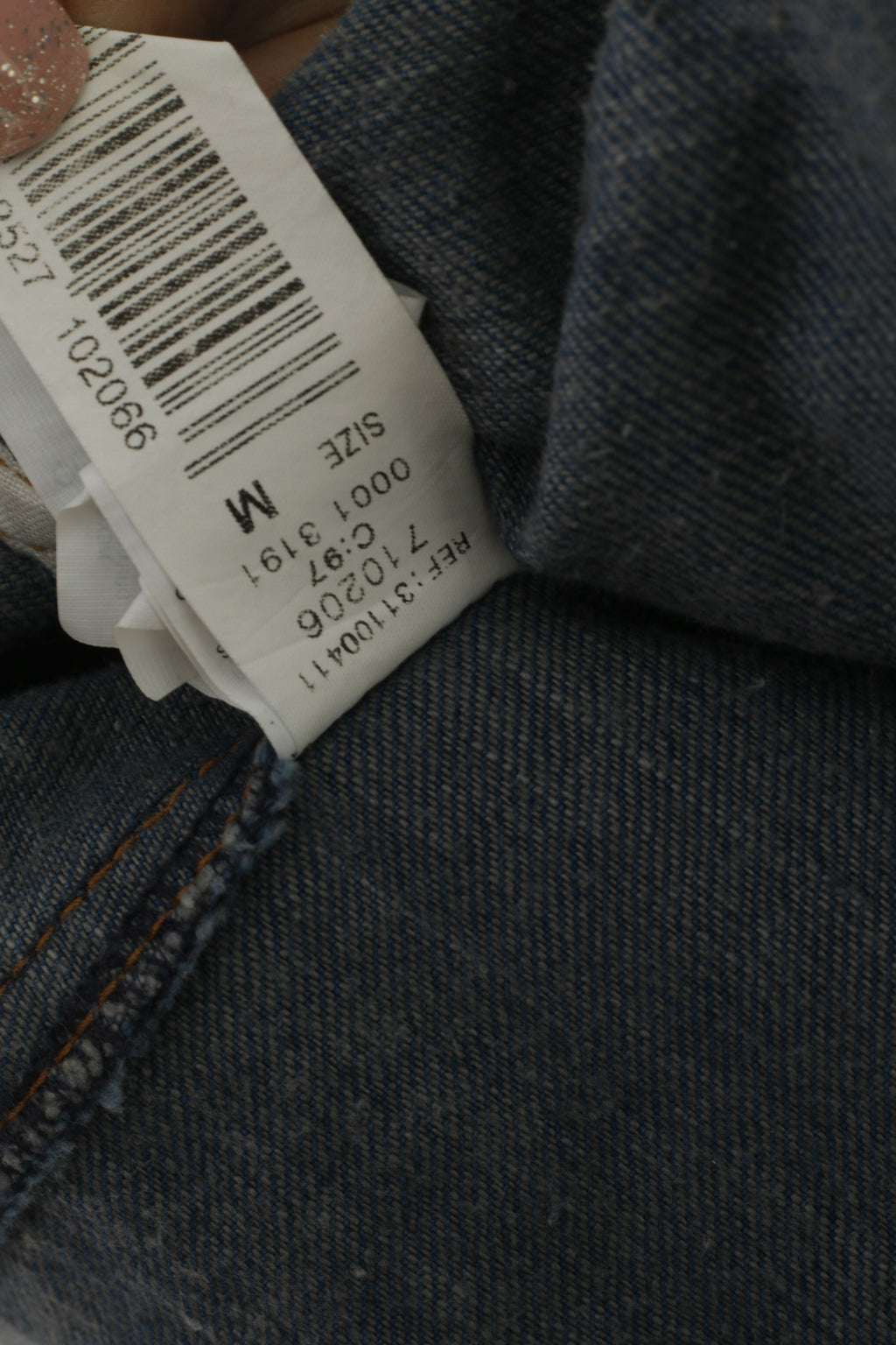 MNG Jeans Women M (S) Jacket Blue Cotton Denim Classic Single Breasted Blazer