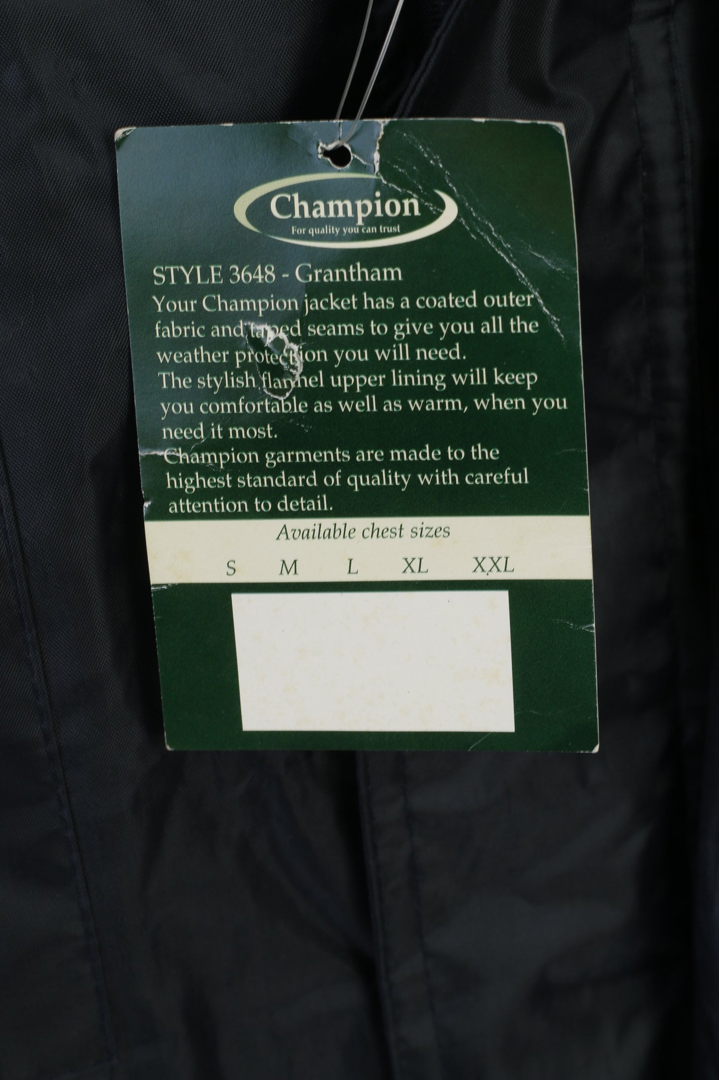 New Champion Men S Jacket Navy Padded Full Zipper Hidden Hood Pocket Outdoor Parka