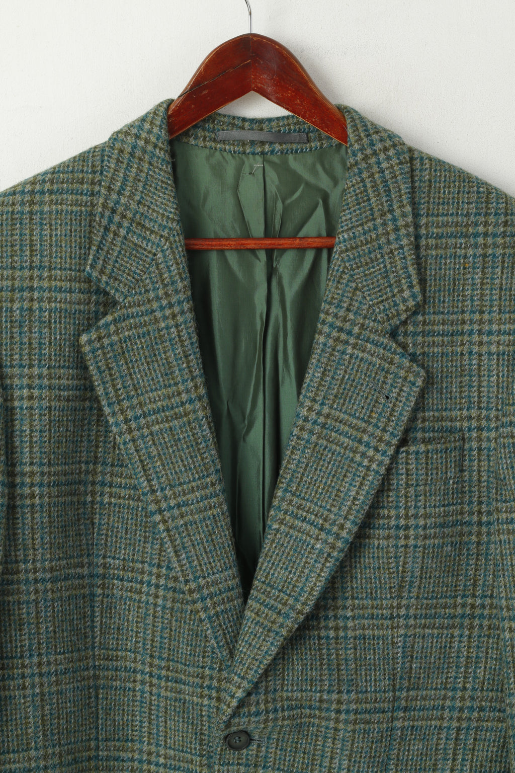 Tissu écossais fin par Kynoch Hommes 40 50 Blazer Vert Laine Vérifier vintage Veste à manches 2/3