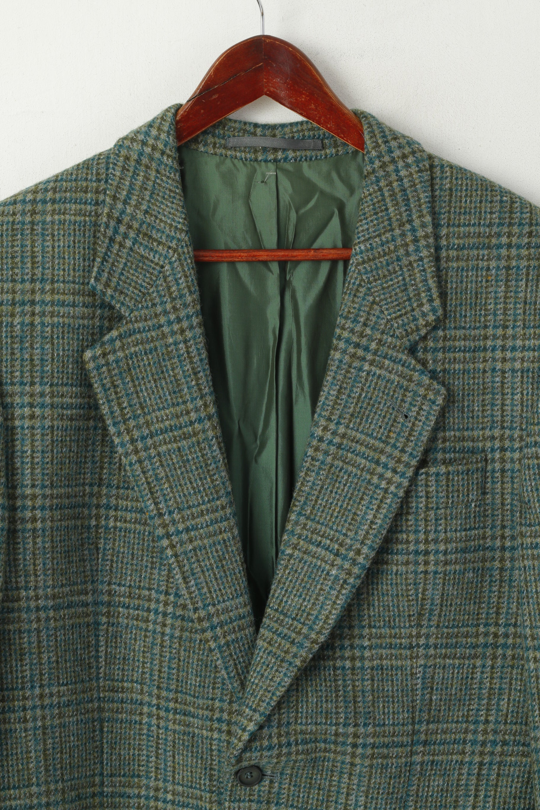 Tissu écossais fin par Kynoch Hommes 40 50 Blazer Vert Laine Vérifier vintage Veste à manches 2/3