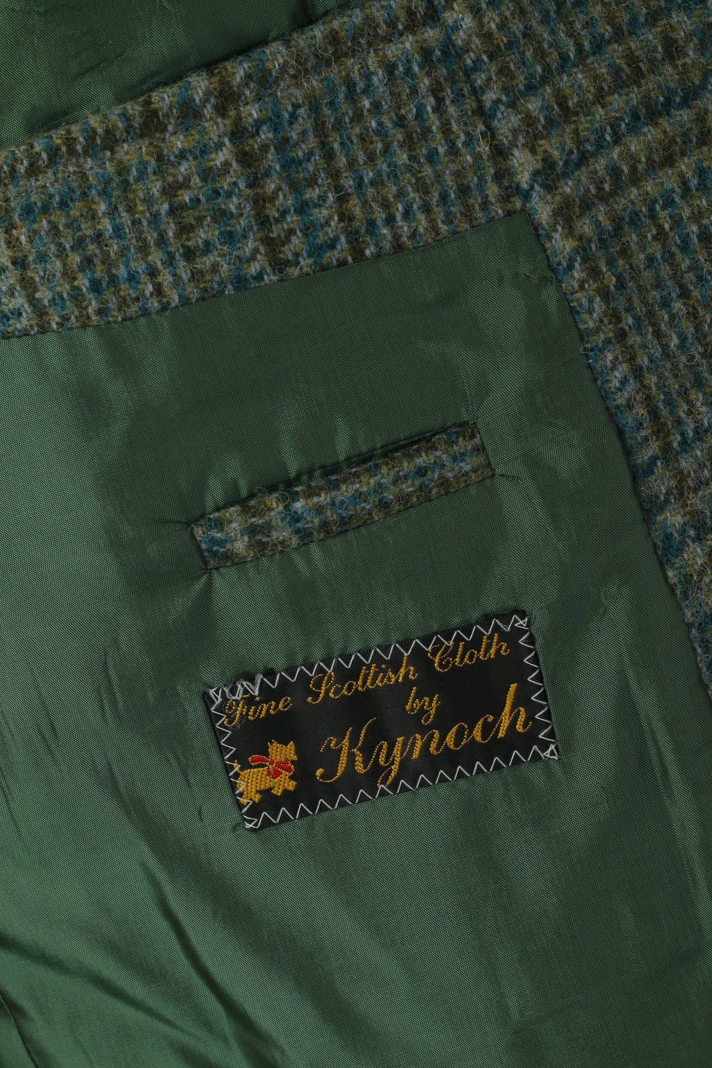 Tissu écossais fin par Kynoch Hommes 40 50 Blazer Vert Laine Vérifier vintage Veste à manches 2/3
