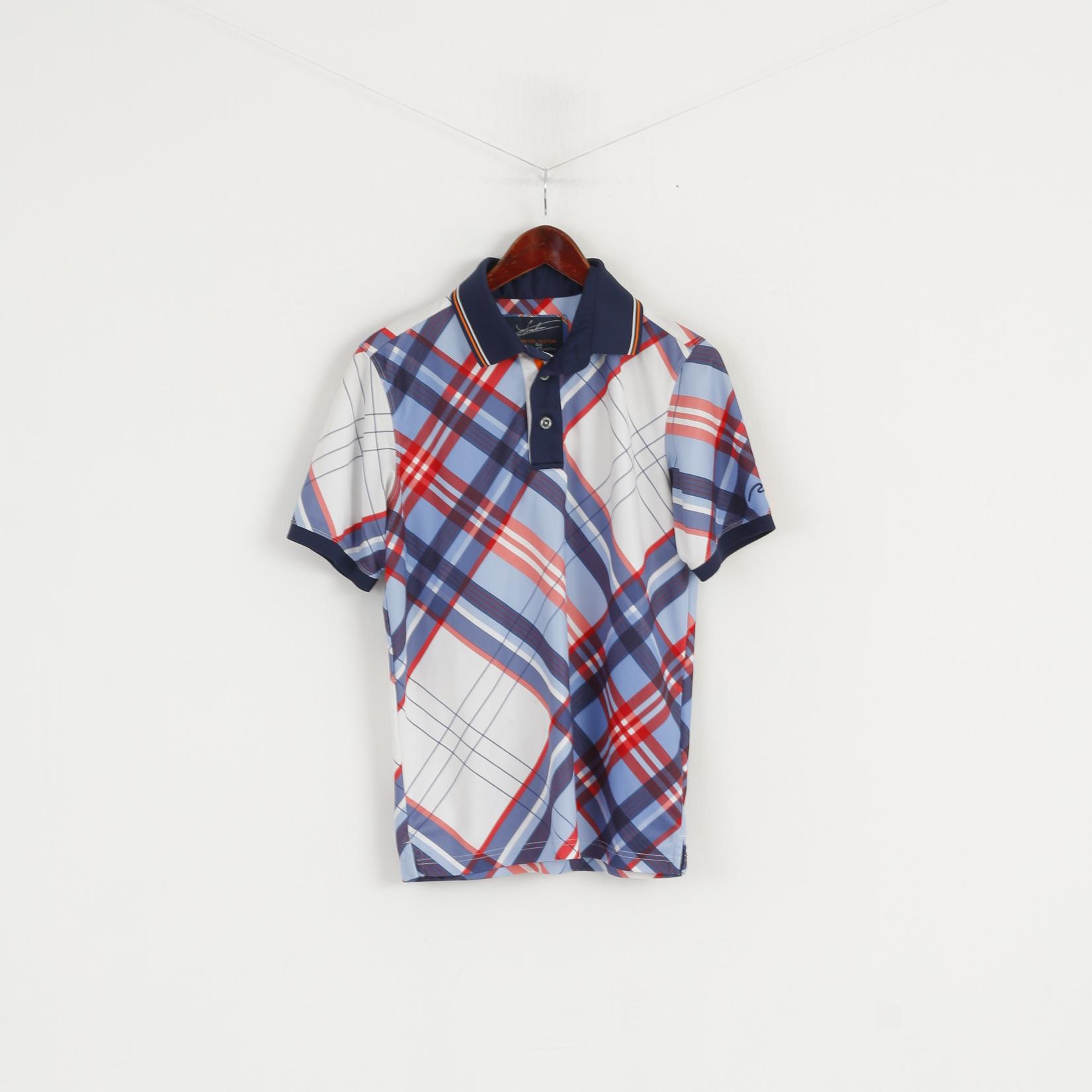 Joost Luiten Men S Polo Shirt Blue Check Pin High Golf Limited Edition Top