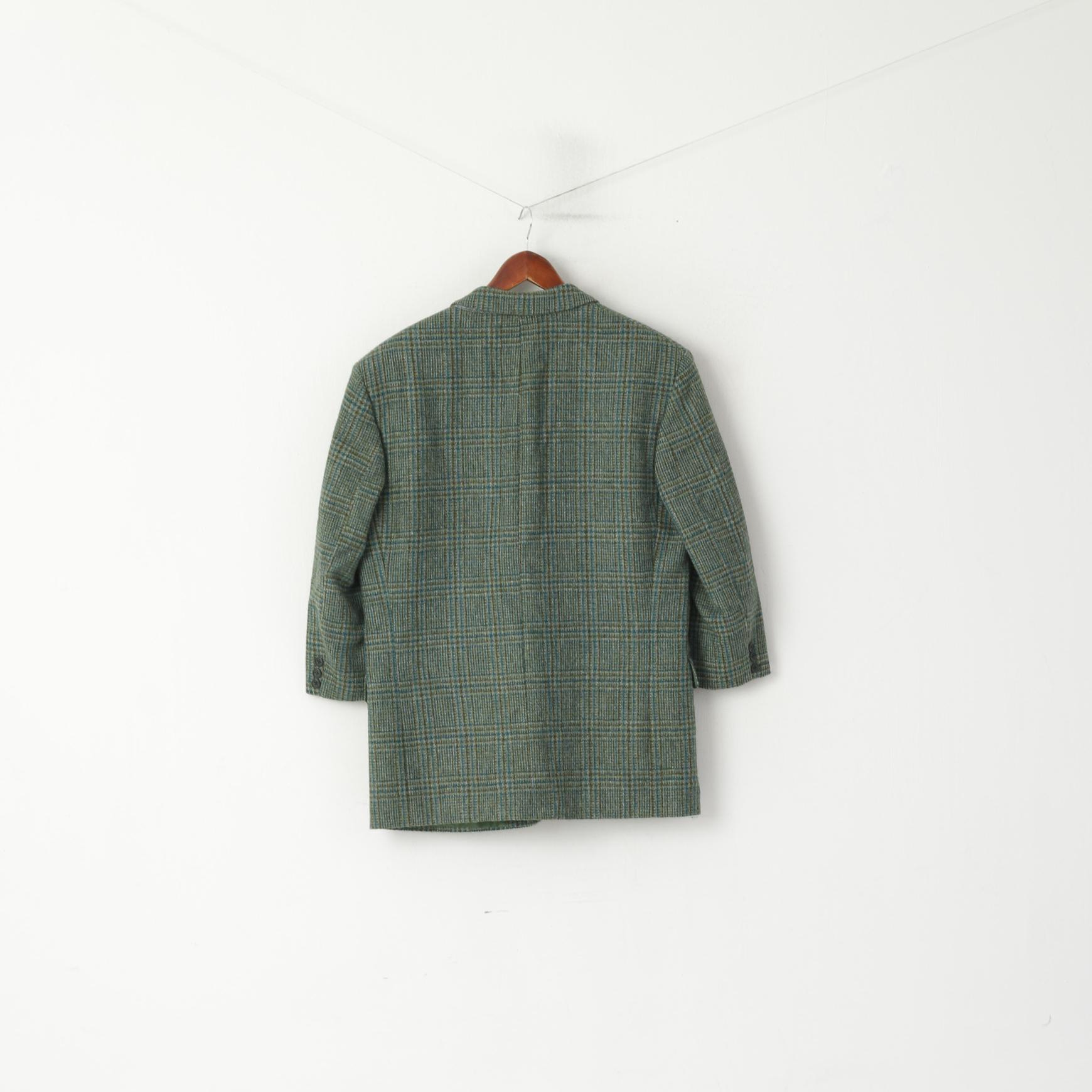 Tissu écossais fin par Kynoch Hommes 40 50 Blazer Vert Laine Vérifier vintage Veste à manches 2/3