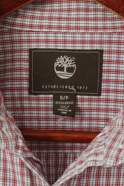 Timberland Chemise décontractée pour hommes Rouge à carreaux en coton Coupe régulière Haut à manches longues