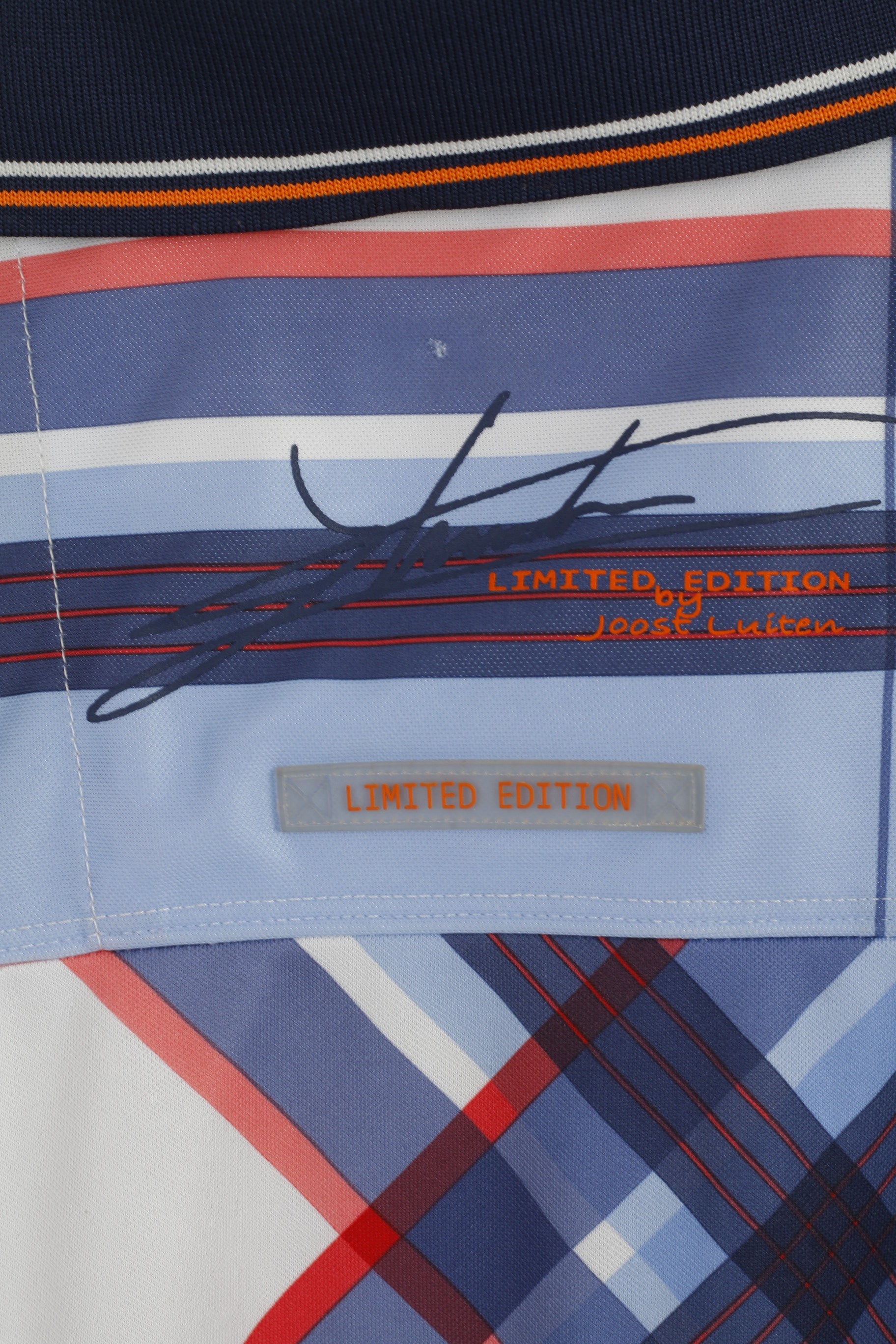 Joost Luiten Men S Polo Shirt Blue Check Pin High Golf Limited Edition Top