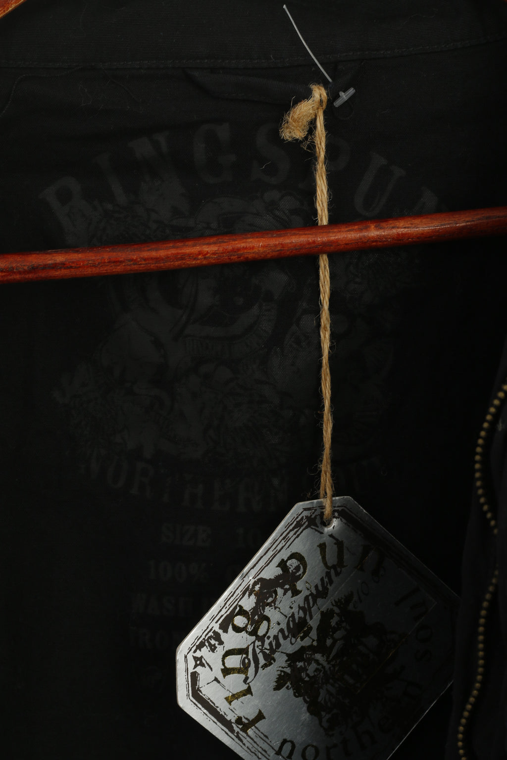 Nouveau Ringspun femmes M 10 veste en coton noir pleine fermeture éclair léger haut détaillé