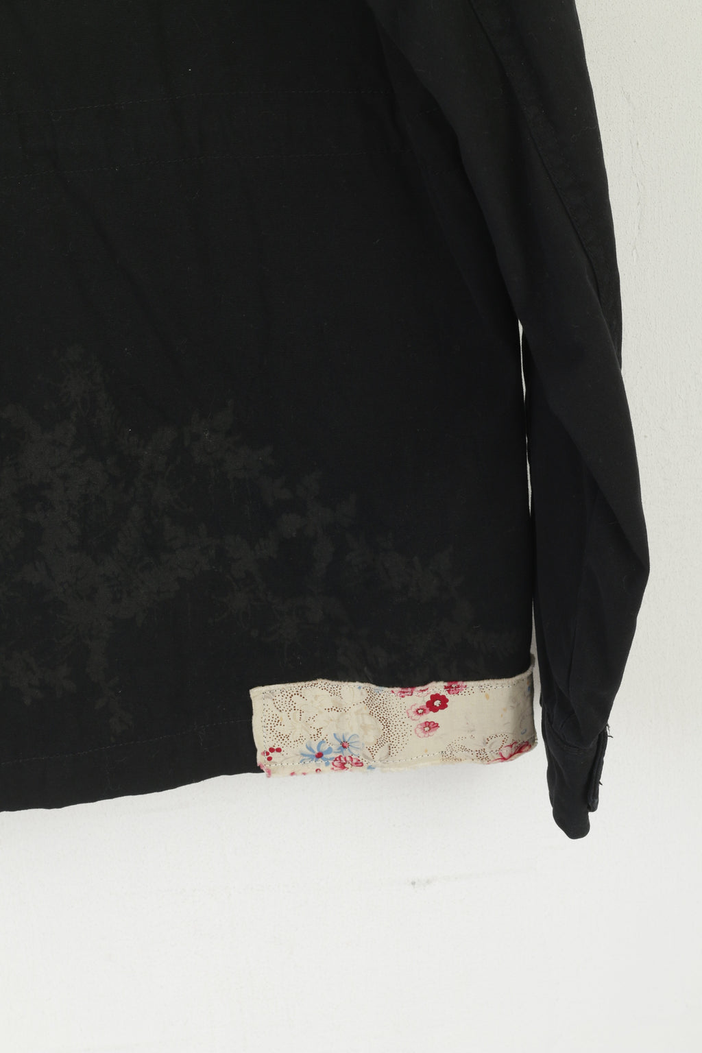 Nouveau Ringspun femmes M 10 veste en coton noir pleine fermeture éclair léger haut détaillé