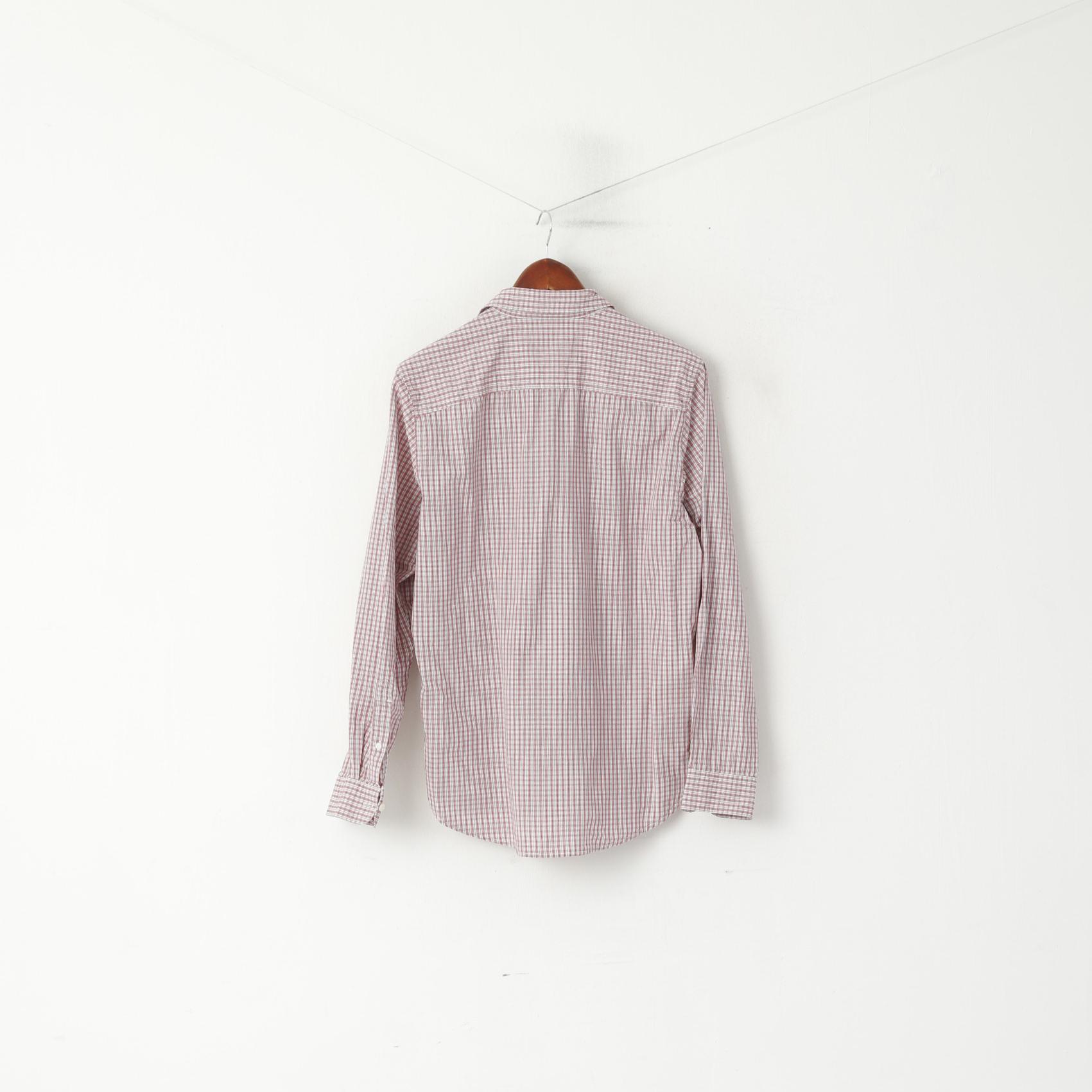 Timberland Men S Casual Shirt Red Check Cotton Regular Fit Long Sleeve Top