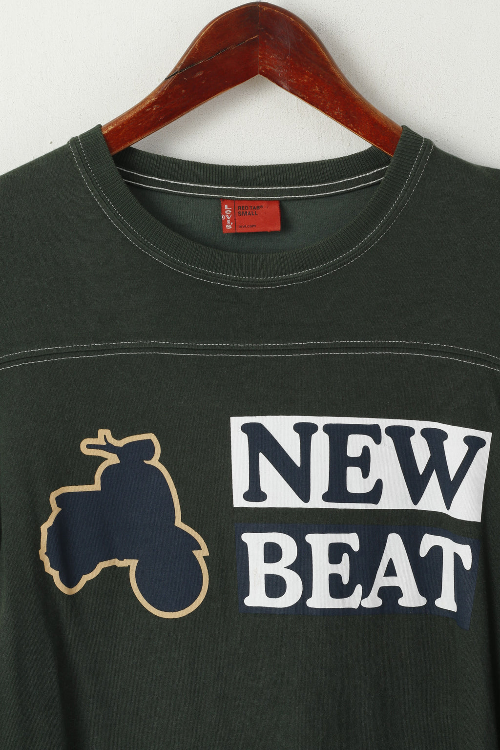 Levi's Red Tab Chemise à manches longues pour homme en coton vert New Beat à col rond