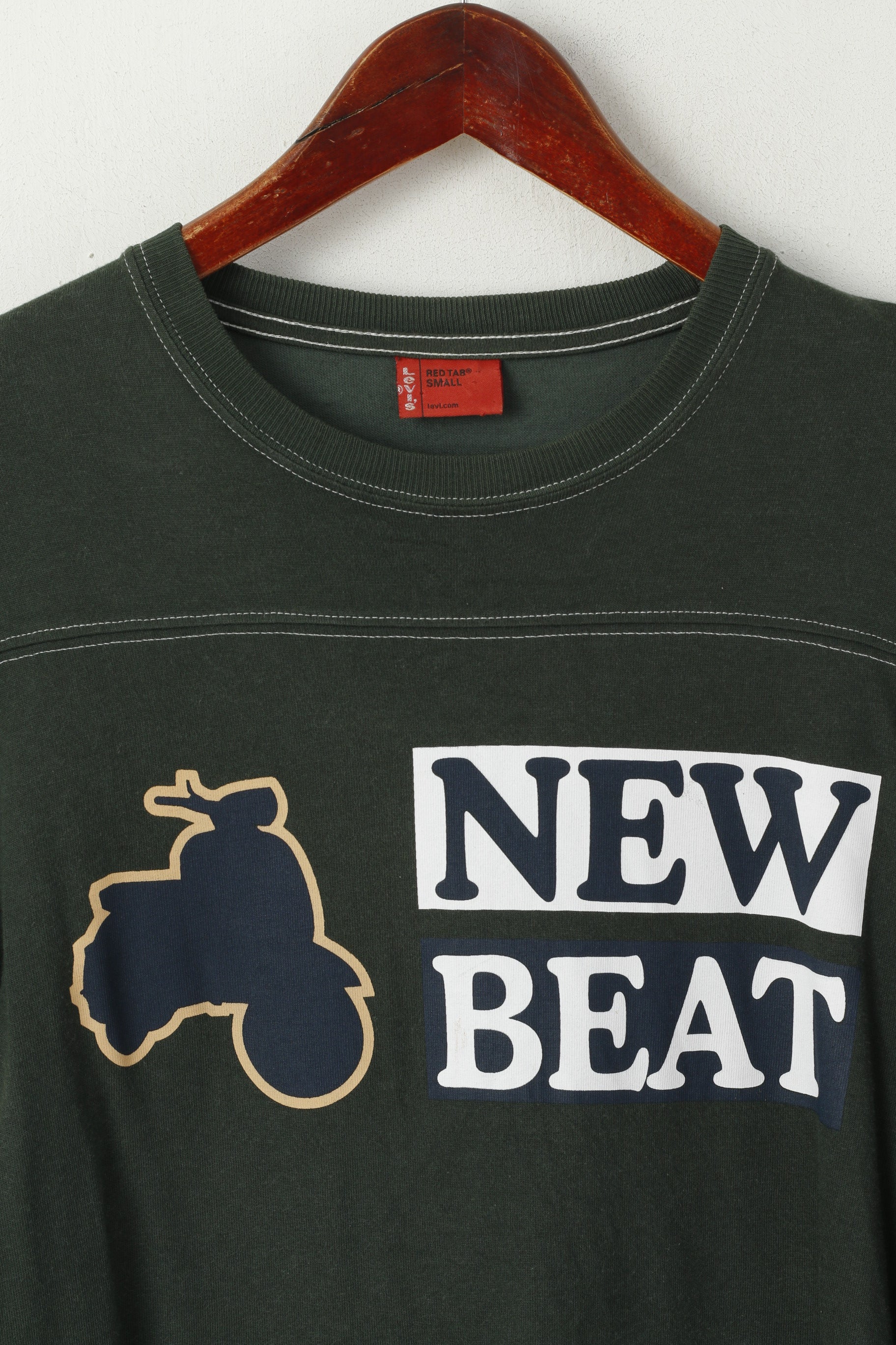 Levi's Red Tab Chemise à manches longues pour homme en coton vert New Beat à col rond