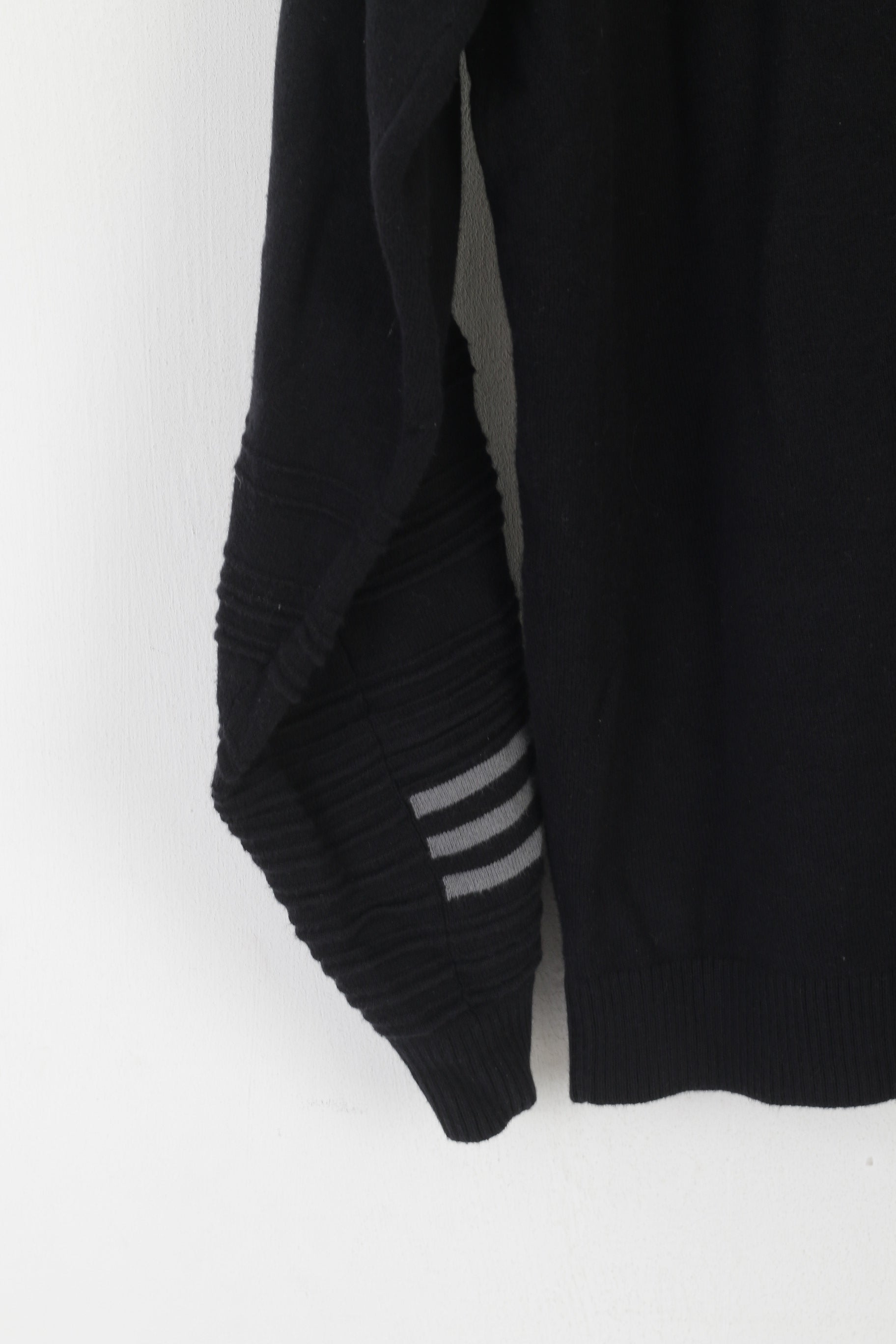 Adidas L Jumper Pull décontracté en coton doux extensible à 3 rayures avec col zippé Noir