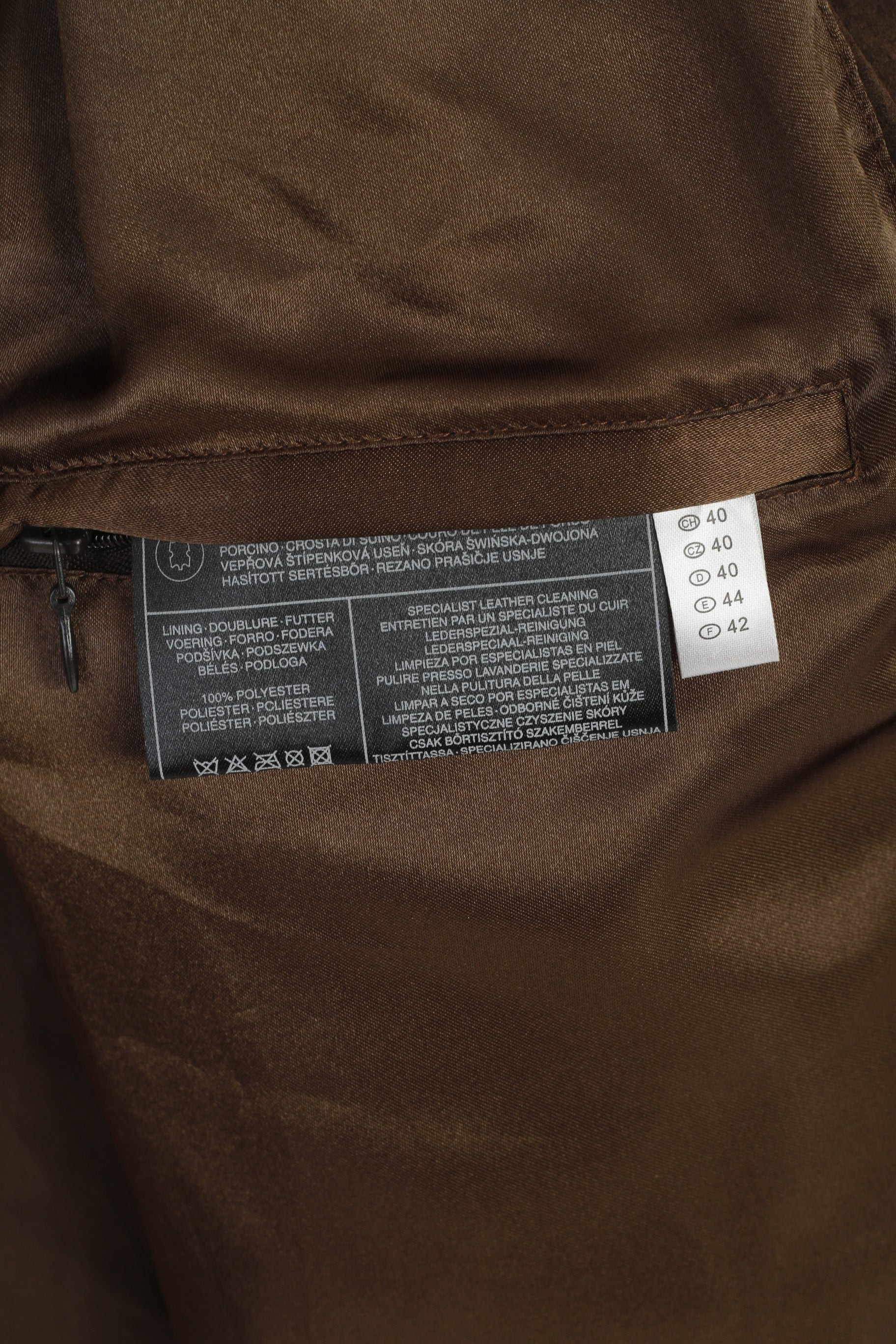 Yessica C&A Women 14 40 M Jacket Brown Leather Vintage Single Breasted Retro Top