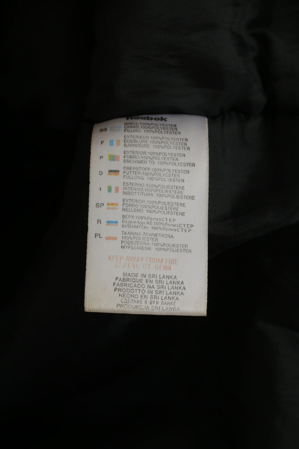 Reebok Garçons JXL 12 Âge Veste Noir Rembourré À Capuche Fermeture Éclair Complète Haut Classique