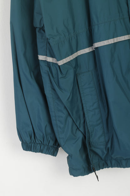 Vittorio Rossi Rainwear Homme XL Veste Vert Vintage Parka Capuche Cachée Sport Top