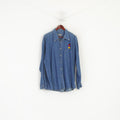 Mc Panthon Wal Mart Germany Men 2XL Casual Shirt Blue Denim Cotton Vintage 90s Top