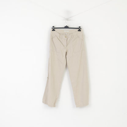 Tommy Hilfiger Women 12 Trousers Beige Linen Cotton  Wide Leg Summer Pants