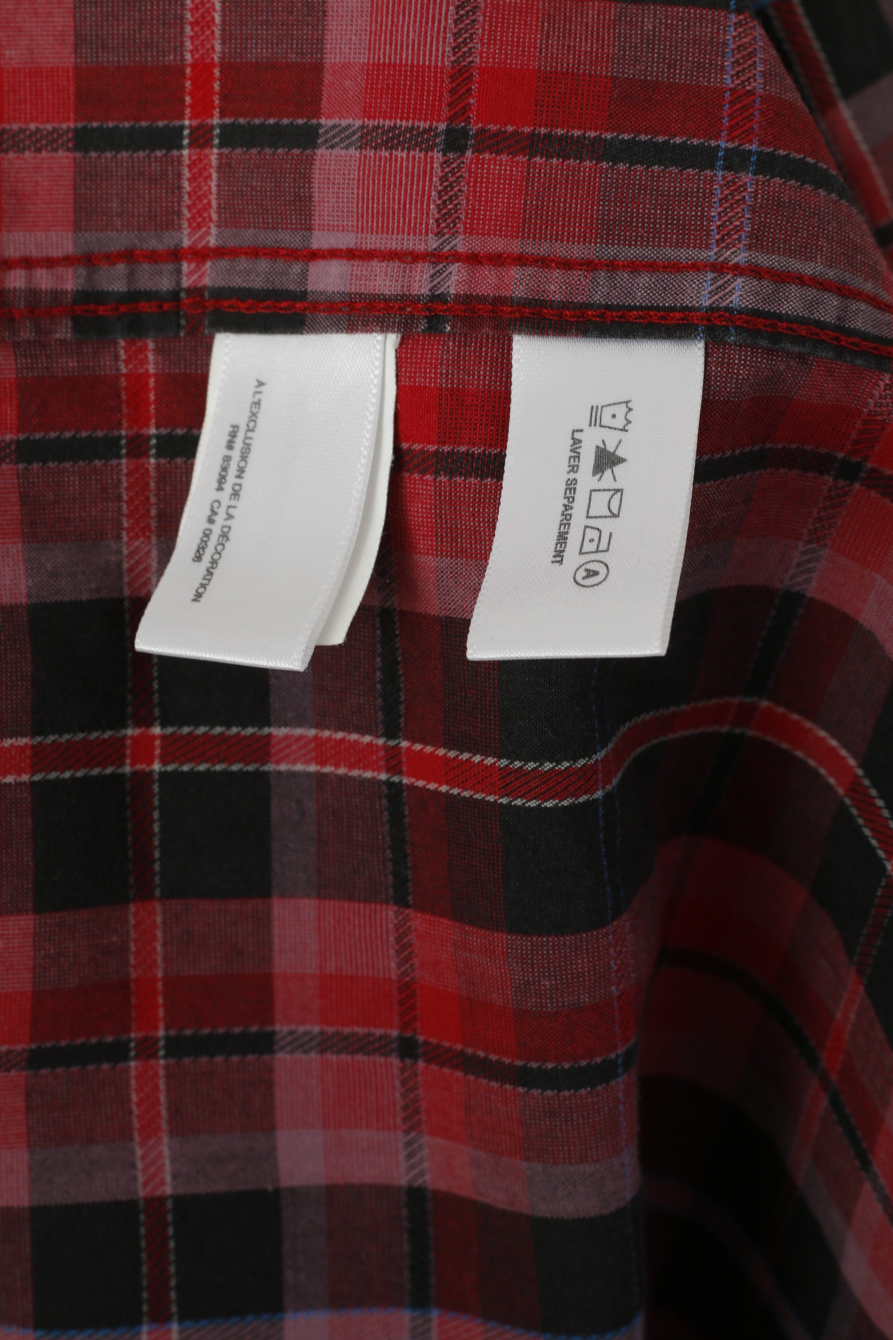 Cutter &amp; Buck Camicia casual da uomo 4XL Top a maniche lunghe taglie forti in cotone rosso a quadri