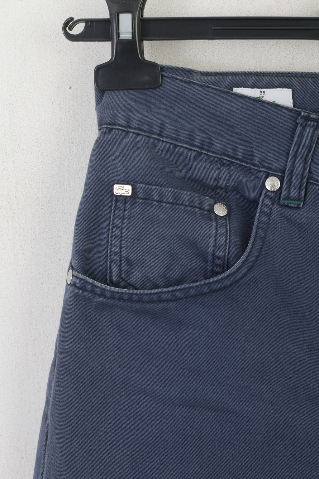 Lacoste Homme 30 38 Pantalon Bleu Coton Jambe Droite Confort Pantalon Classique